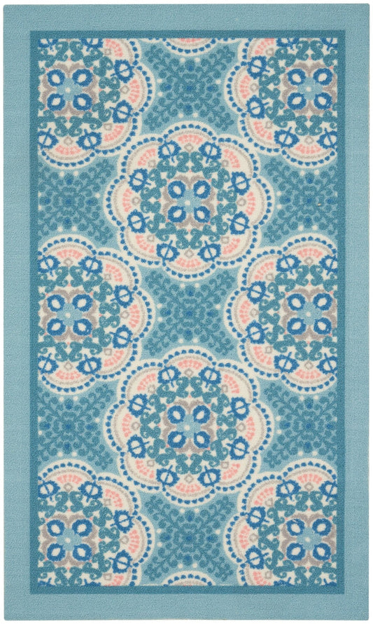 Waverly Sun N Shade SND90 Blue Contemporary Machinemade Rug - Rugs - Waverly - Atlanta Designer Rugs