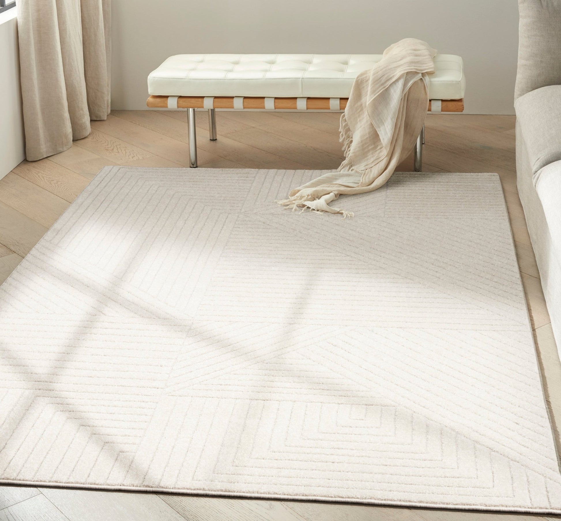 Calvin Klein Ck023 Balance BLN01 Ivory Grey Contemporary Machinemade Rug - Rugs - Calvin Klein - Atlanta Designer Rugs