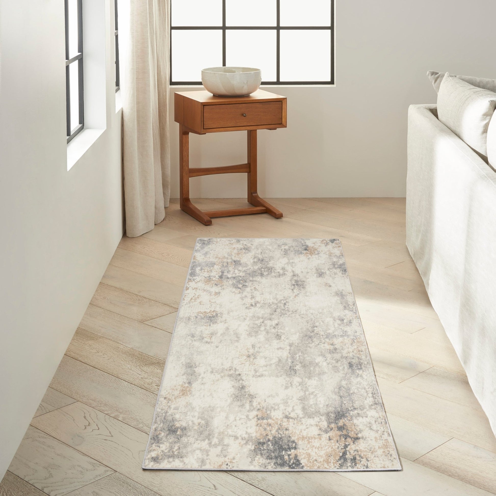 Calvin Klein Ck005 Enchanting ECH07 Ivory Grey Contemporary Machinemade Rug - Rugs - Calvin Klein - Atlanta Designer Rugs