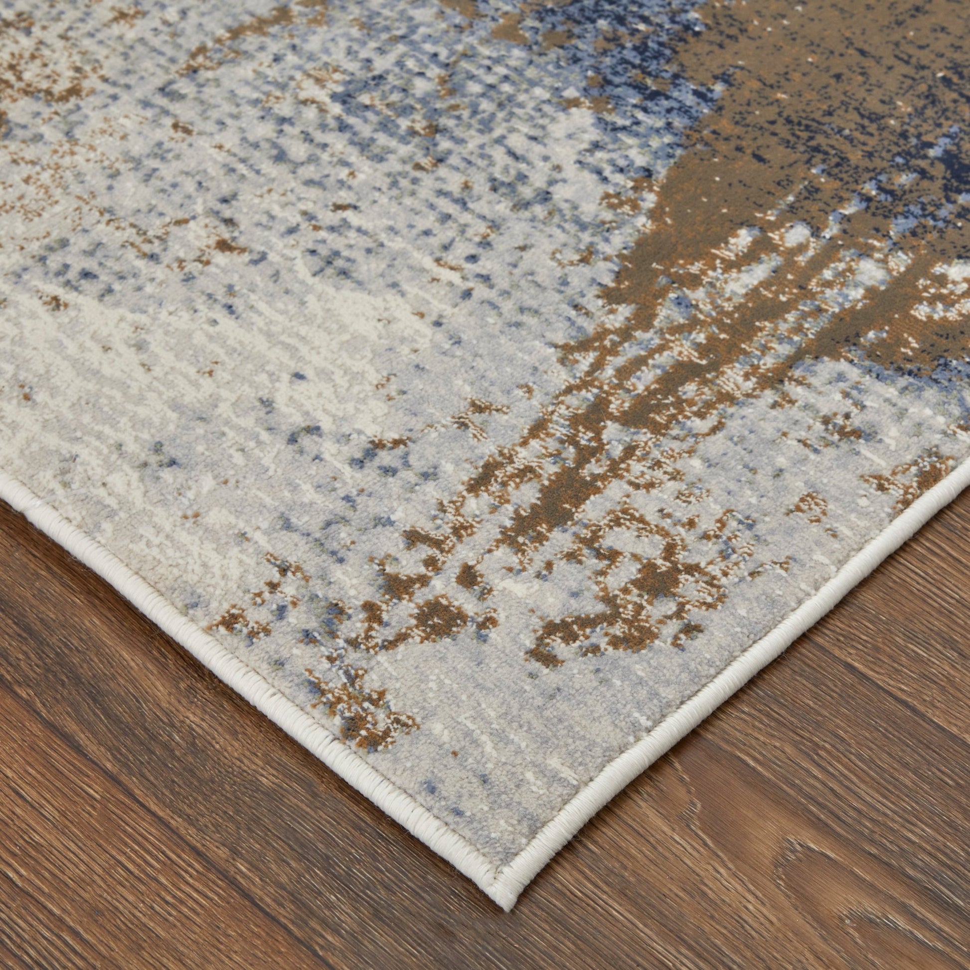 Feizy Clio 39LXF Ivory Blue Modern/Bohemian & Eclectic/Cas Machine Woven Rug - Rugs - Feizy - Atlanta Designer Rugs