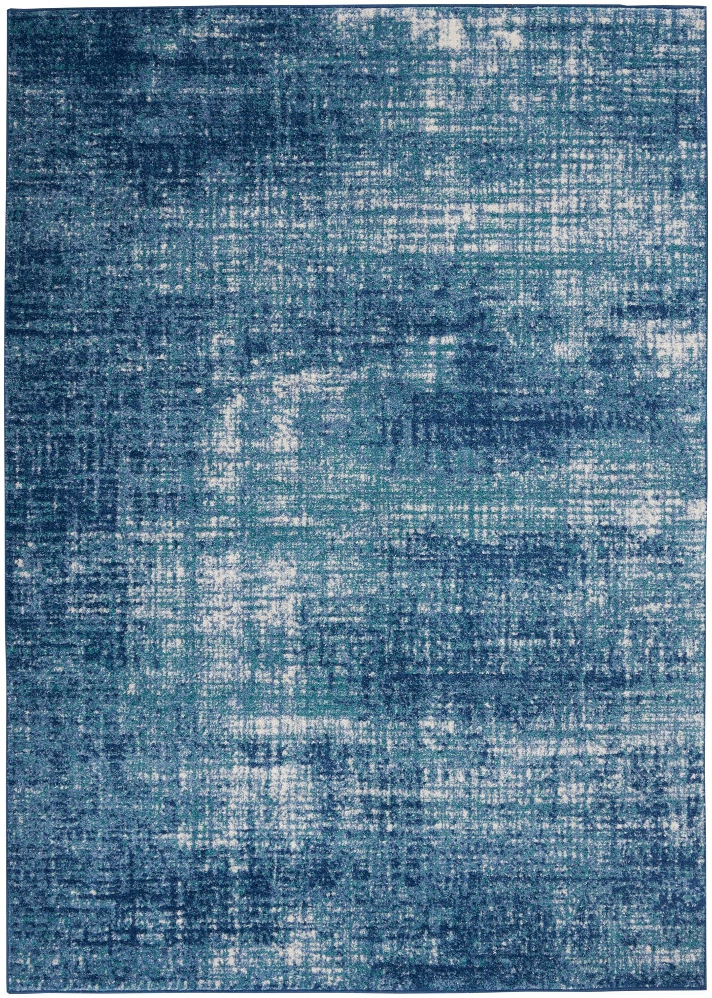 Calvin Klein River Flow RFV02 Teal Ivory Blue Contemporary Machinemade Rug - Rugs - Calvin Klein - Atlanta Designer Rugs