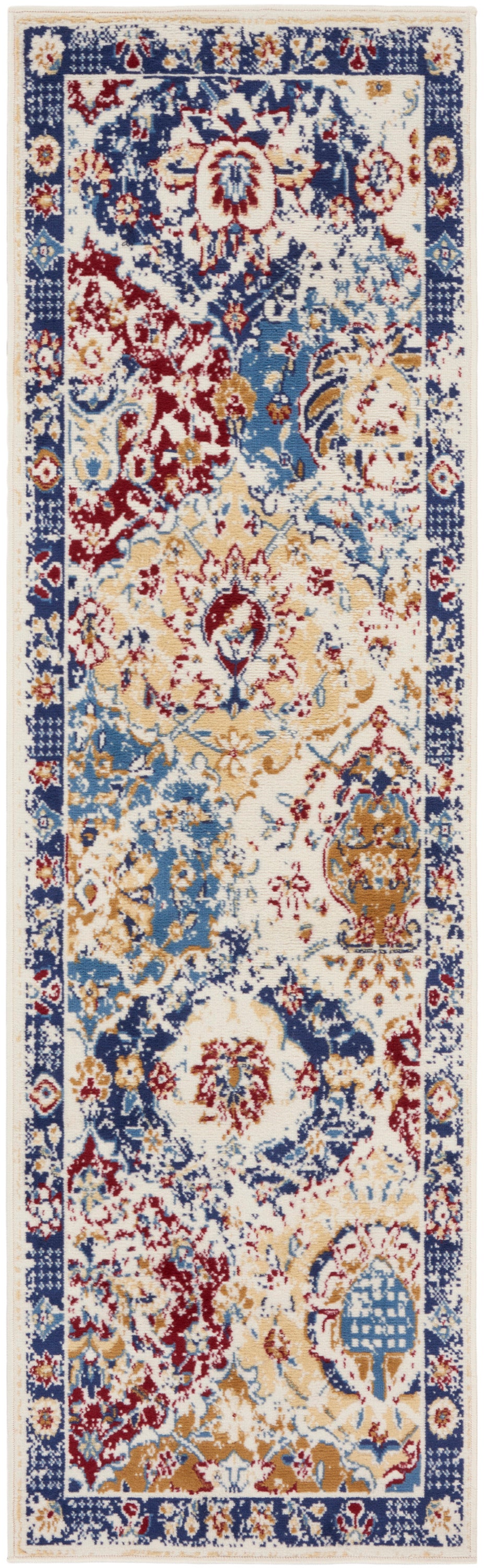 Nourison Home Grafix GRF31 Blue Multicolor Traditional Power-Loomed Rug