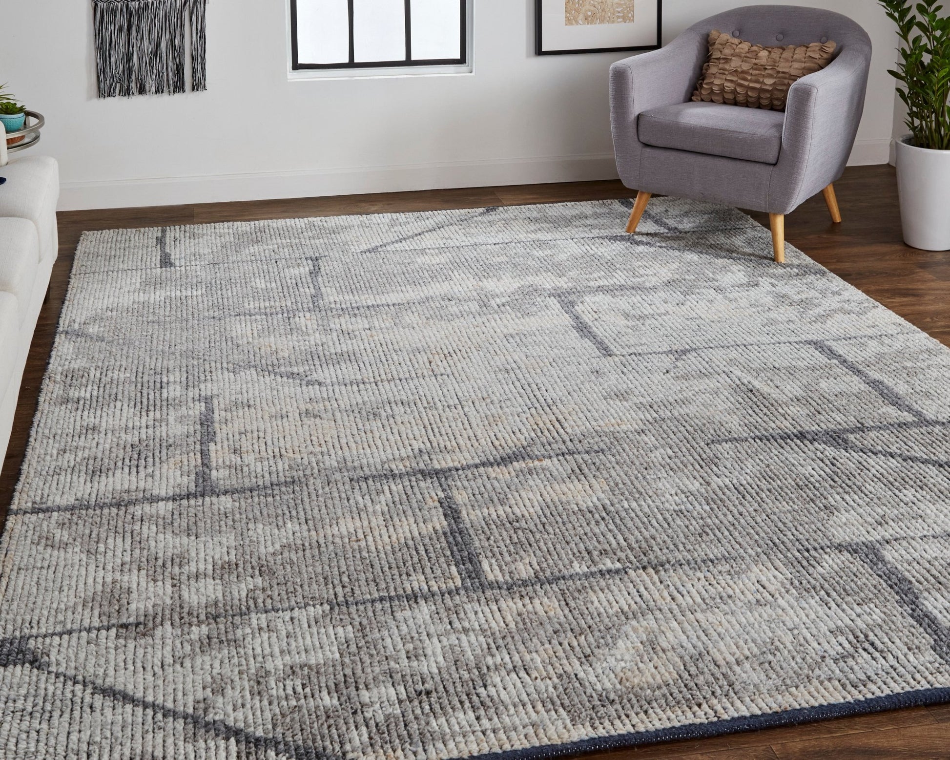 Feizy Alford 6925F Gray Charcoal Modern/Industrial Hand Knotted Rug - Rugs - Feizy - Atlanta Designer Rugs