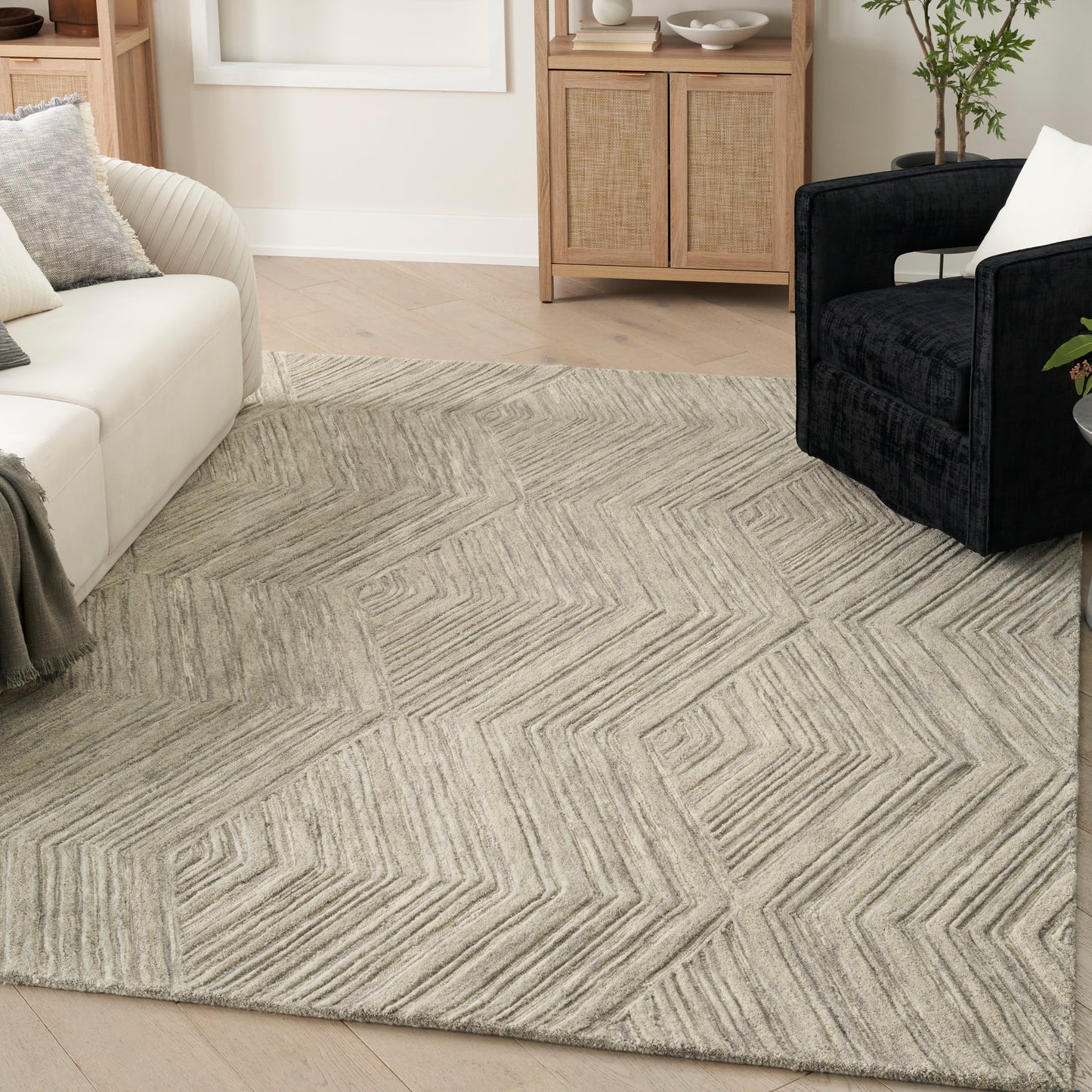 Nourison Home Graceful GRU03 Grey Contemporary Tufted Rug