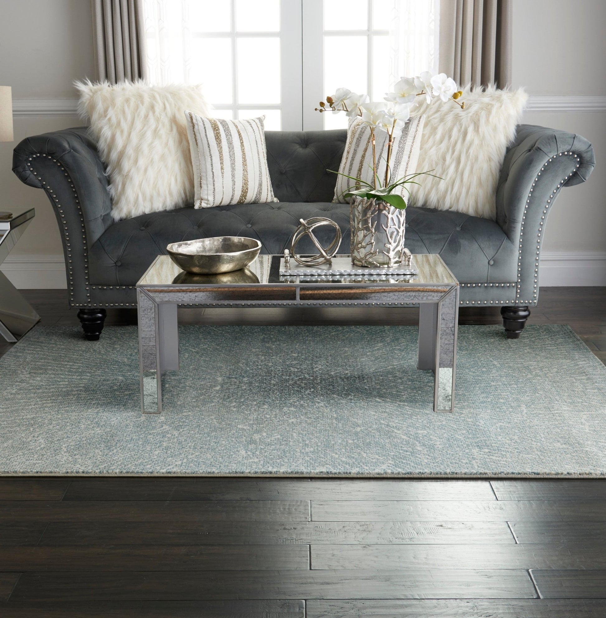 Inspire Me! Home Décor Elegance FAR02 Grey Contemporary Machinemade Rug - Rugs - Inspire Me! Home Décor - Atlanta Designer Rugs