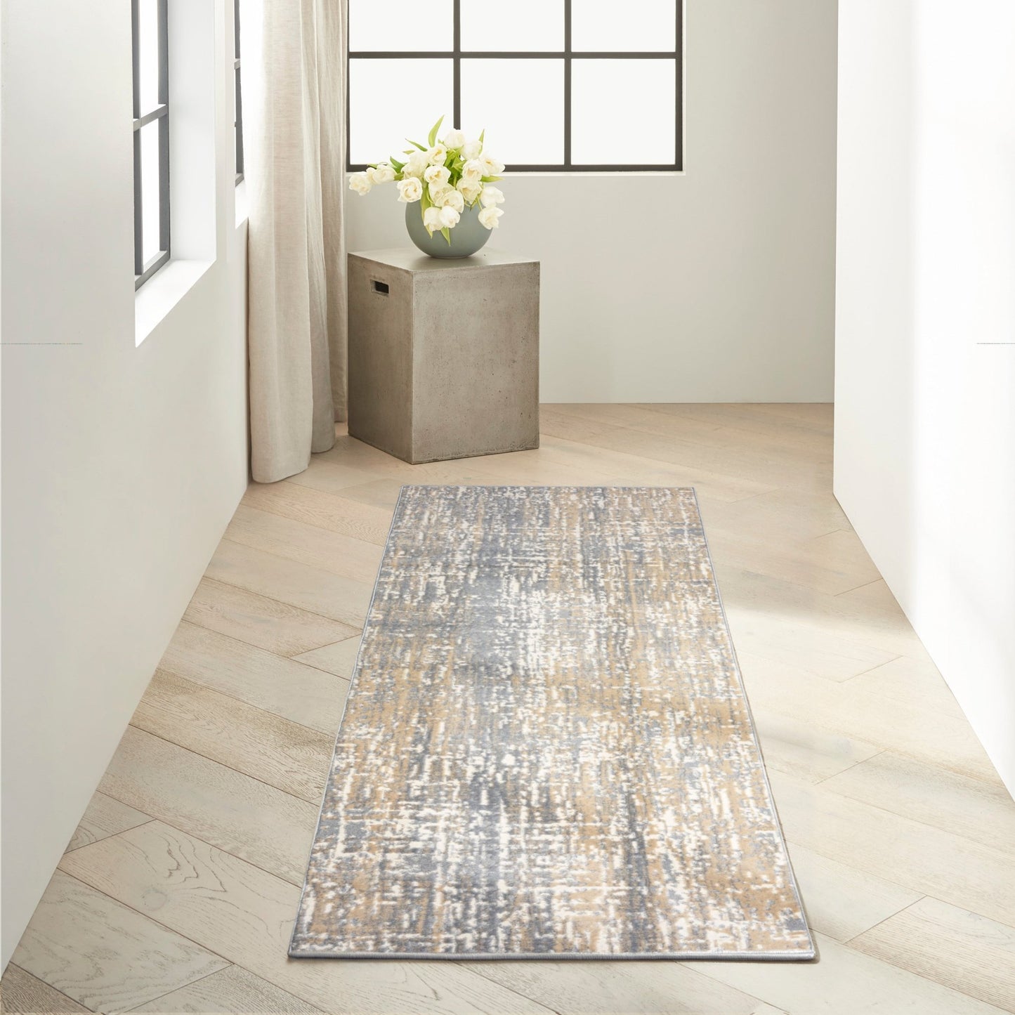 Calvin Klein Ck005 Enchanting ECH04 Grey Beige Contemporary Machinemade Rug - Rugs - Calvin Klein - Atlanta Designer Rugs