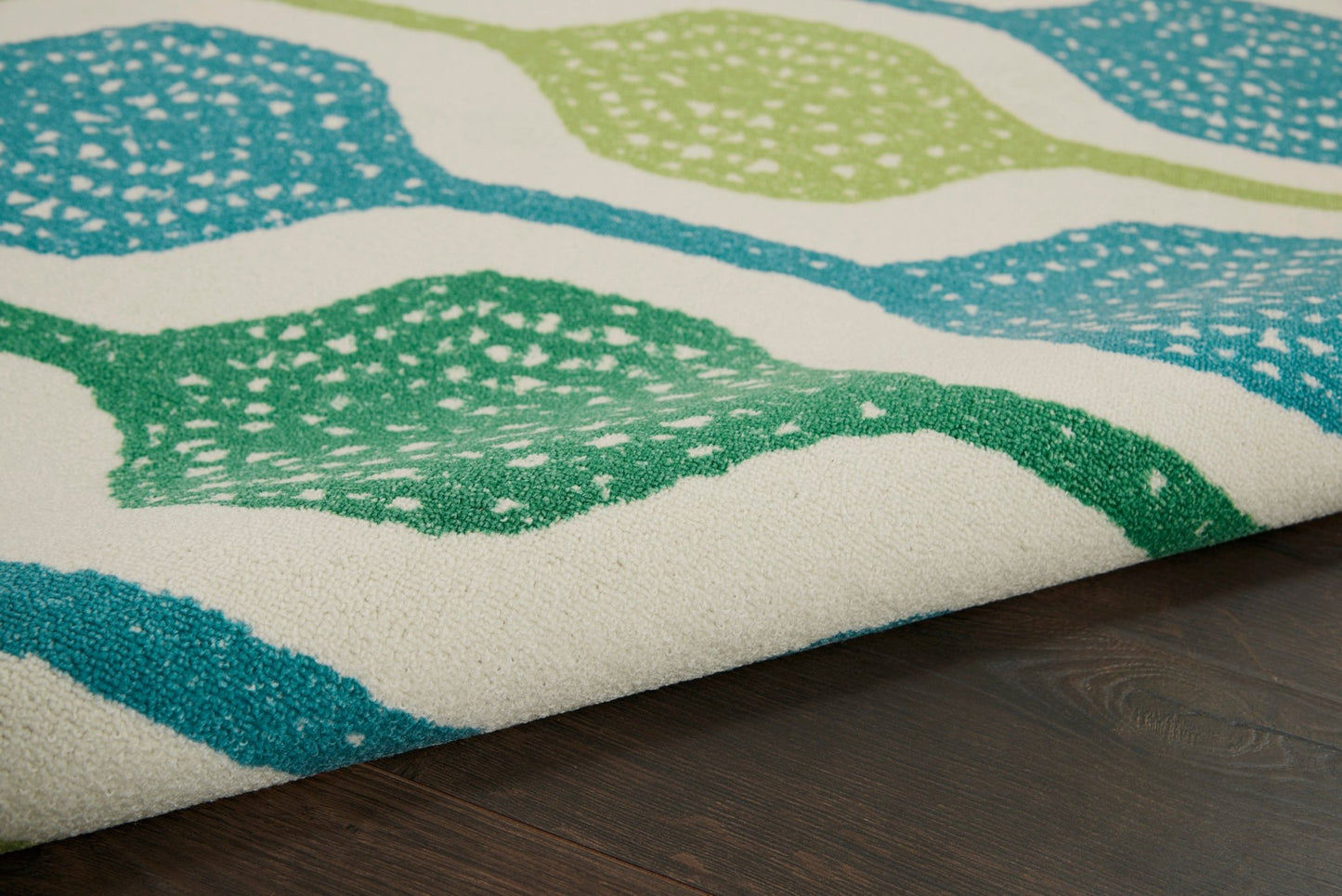 Waverly Sun N Shade SND70 Ivory Aqua Contemporary Machinemade Rug - Rugs - Waverly - Atlanta Designer Rugs