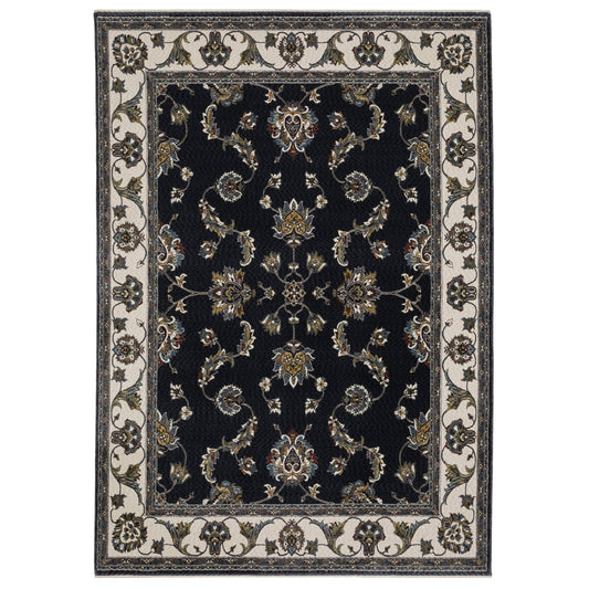 Oriental Weavers Vivian VI01B Navy Ivory Traditional Power - Loomed Rug - Rugs - Oriental Weavers - Atlanta Designer Rugs