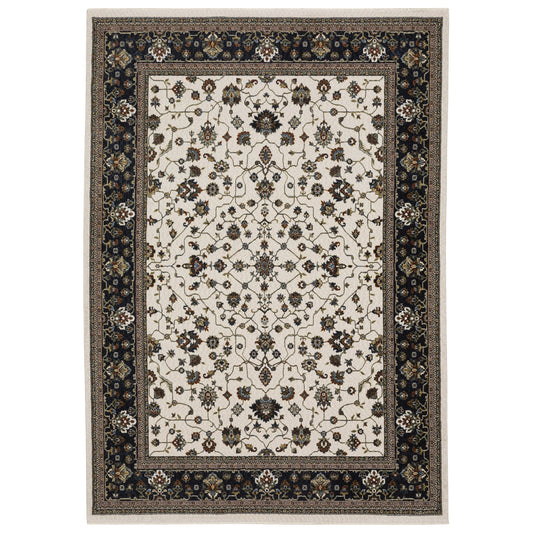 Oriental Weavers Vivian VI02B Ivory Navy Traditional Power - Loomed Rug - Rugs - Oriental Weavers - Atlanta Designer Rugs