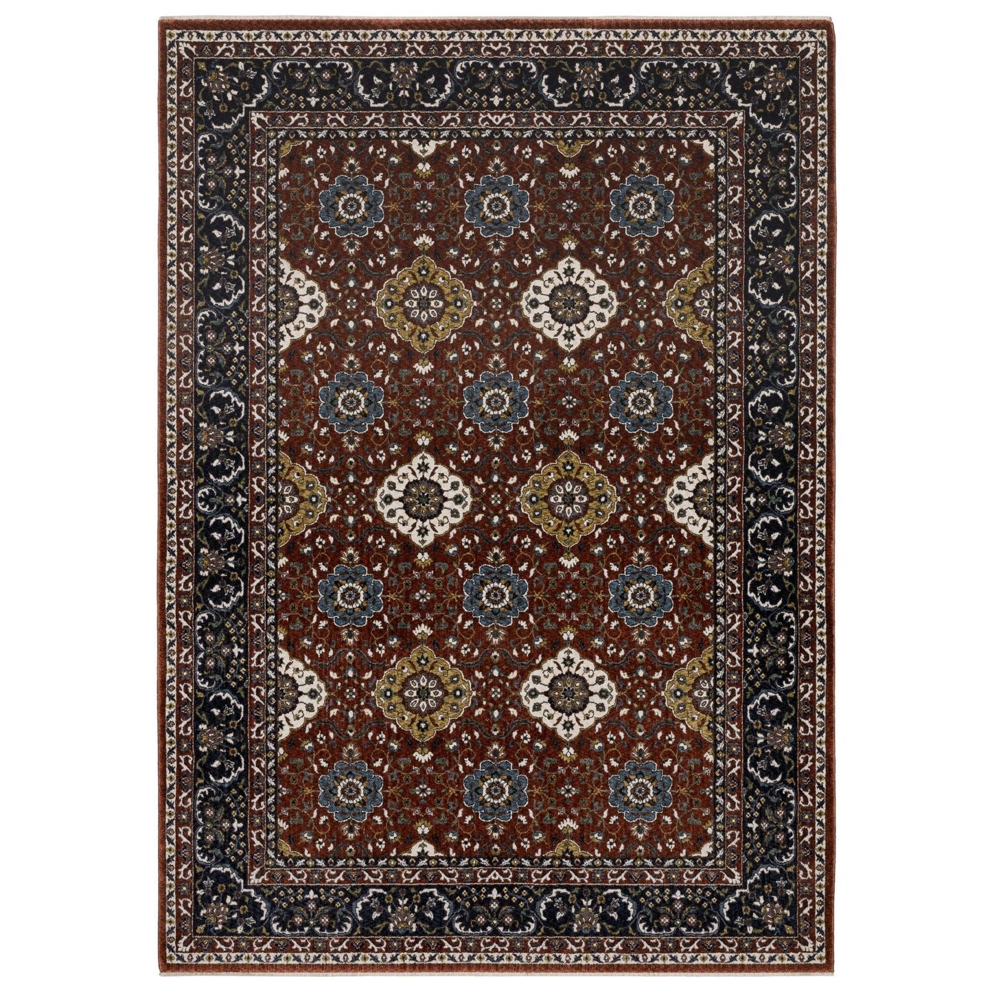 Oriental Weavers Vivian VI04B Red Navy Traditional Power - Loomed Rug - Rugs - Oriental Weavers - Atlanta Designer Rugs