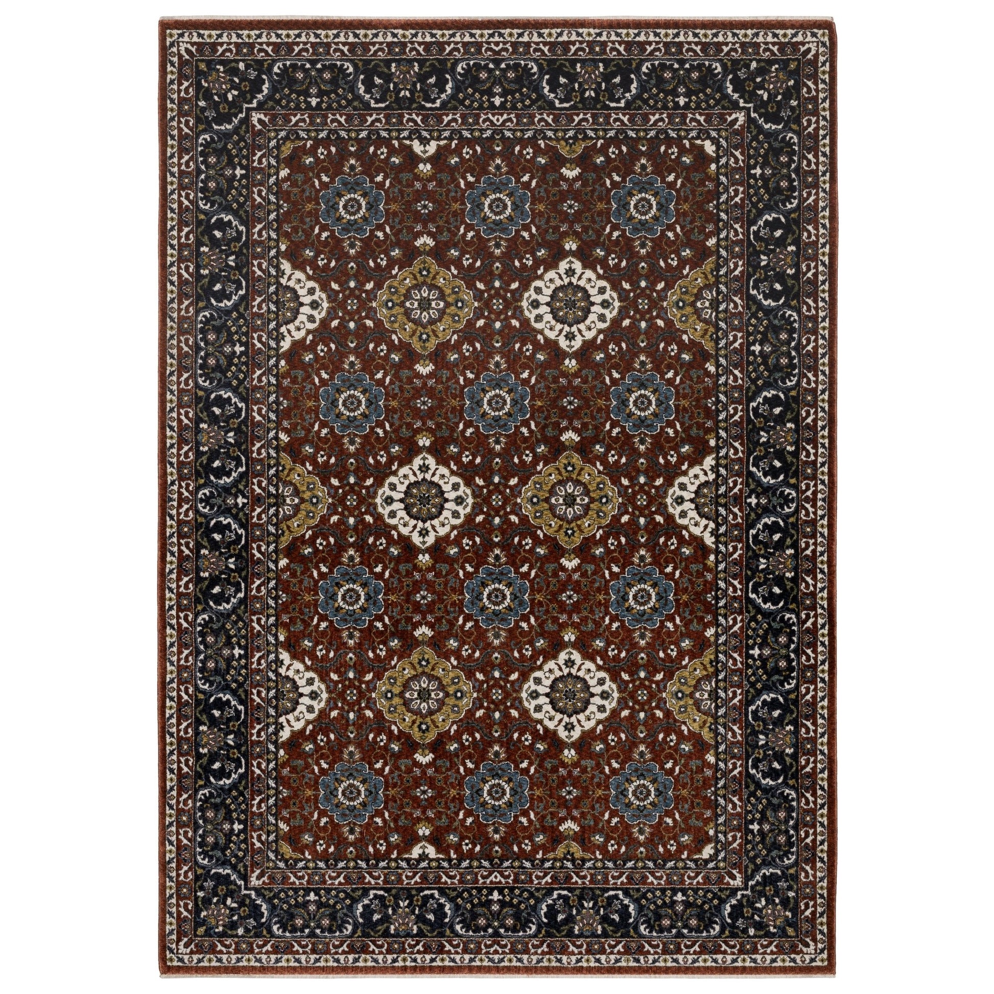 Oriental Weavers Vivian VI04B Red Navy Traditional Power - Loomed Rug - Rugs - Oriental Weavers - Atlanta Designer Rugs