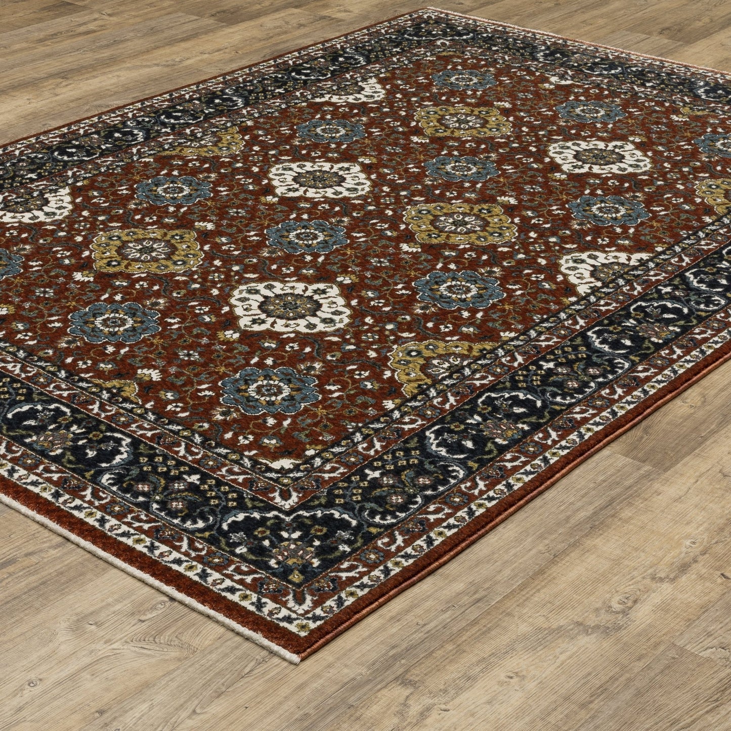 Oriental Weavers Vivian VI04B Red Navy Traditional Power - Loomed Rug - Rugs - Oriental Weavers - Atlanta Designer Rugs