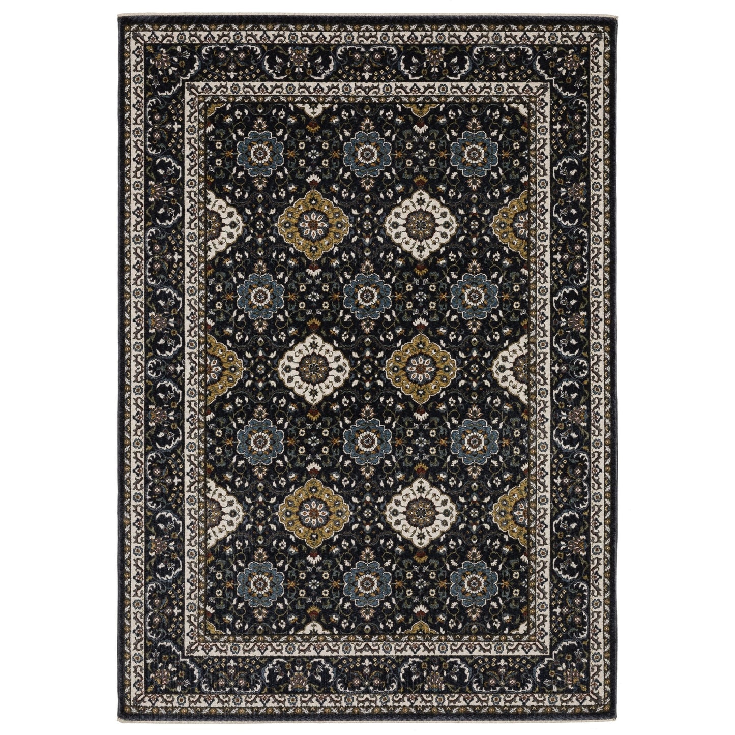 Oriental Weavers Vivian VI04C Navy Gold Traditional Power - Loomed Rug - Rugs - Oriental Weavers - Atlanta Designer Rugs