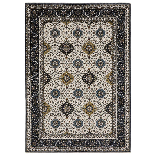 Oriental Weavers Vivian VI04D Ivory Navy Traditional Power - Loomed Rug - Rugs - Oriental Weavers - Atlanta Designer Rugs