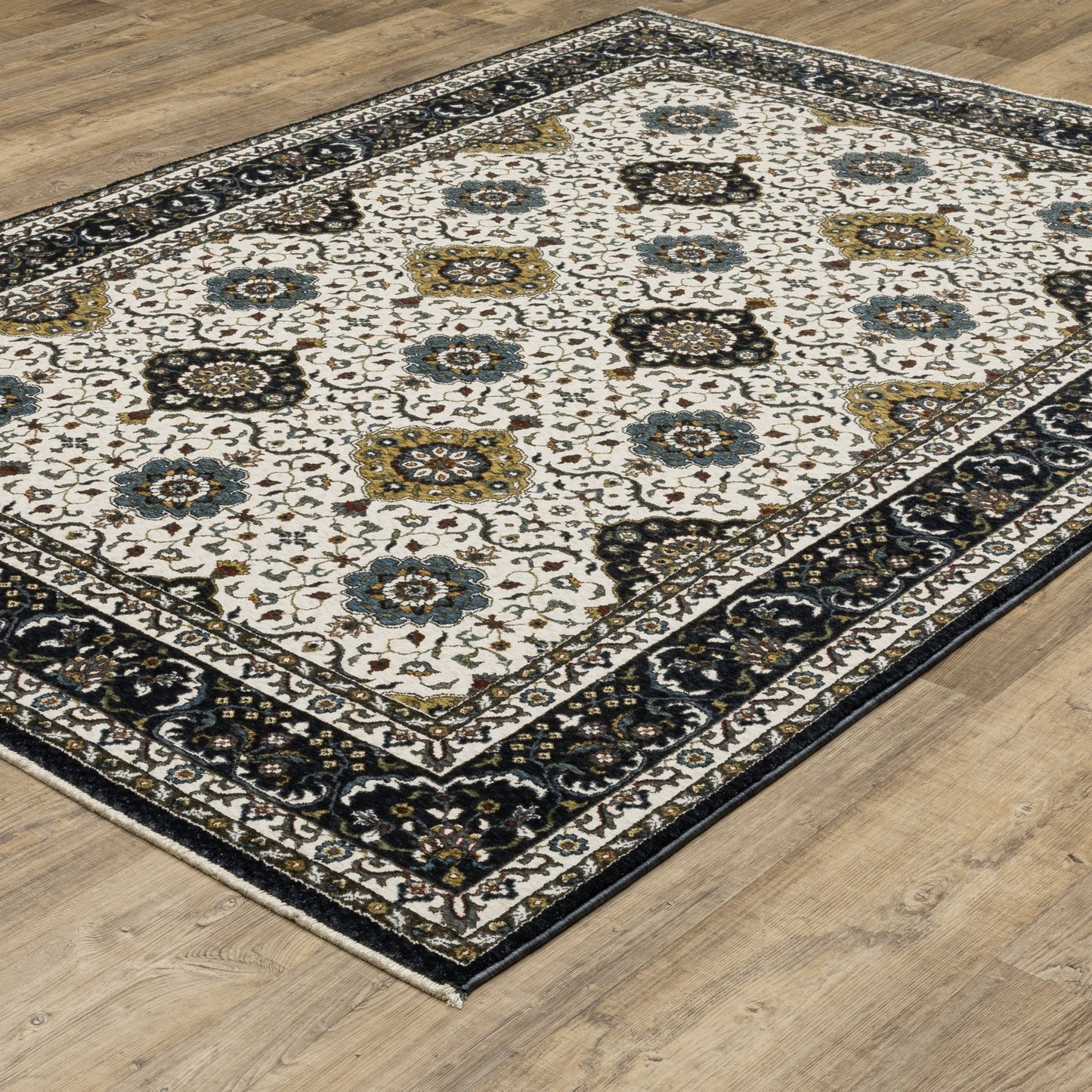 Oriental Weavers Vivian VI04D Ivory Navy Traditional Power - Loomed Rug - Rugs - Oriental Weavers - Atlanta Designer Rugs