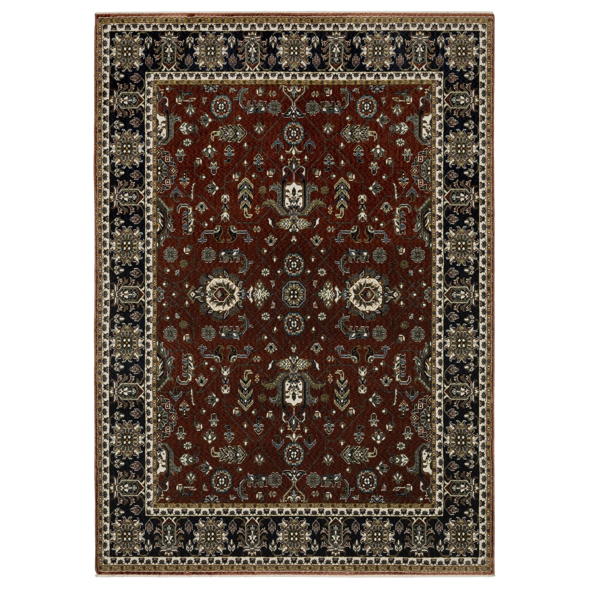 Oriental Weavers Vivian VI05X Red Navy Traditional Power - Loomed Rug - Rugs - Oriental Weavers - Atlanta Designer Rugs