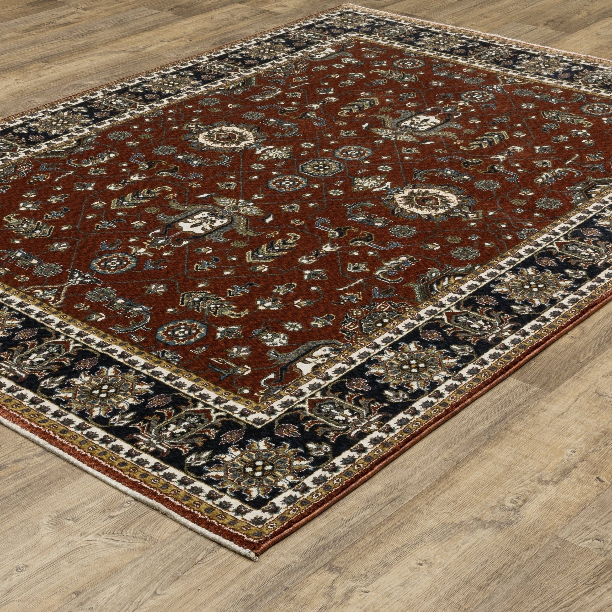 Oriental Weavers Vivian VI05X Red Navy Traditional Power - Loomed Rug - Rugs - Oriental Weavers - Atlanta Designer Rugs