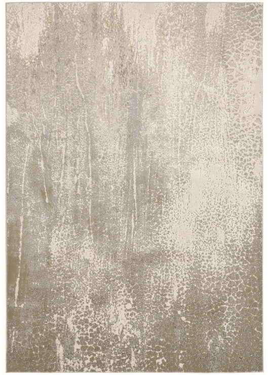 Feizy Aura 3739F Ivory Gold Modern/Industrial/Casual Machine Woven Rug - Rugs - Feizy - Atlanta Designer Rugs