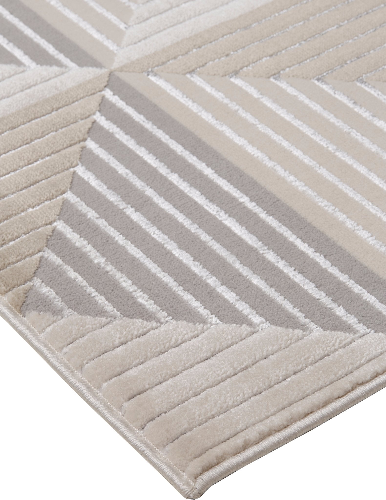 Feizy Micah 3044F Beige Gray Modern/Mid - Century Modern Machine Woven Rug - Rugs - Feizy - Atlanta Designer Rugs