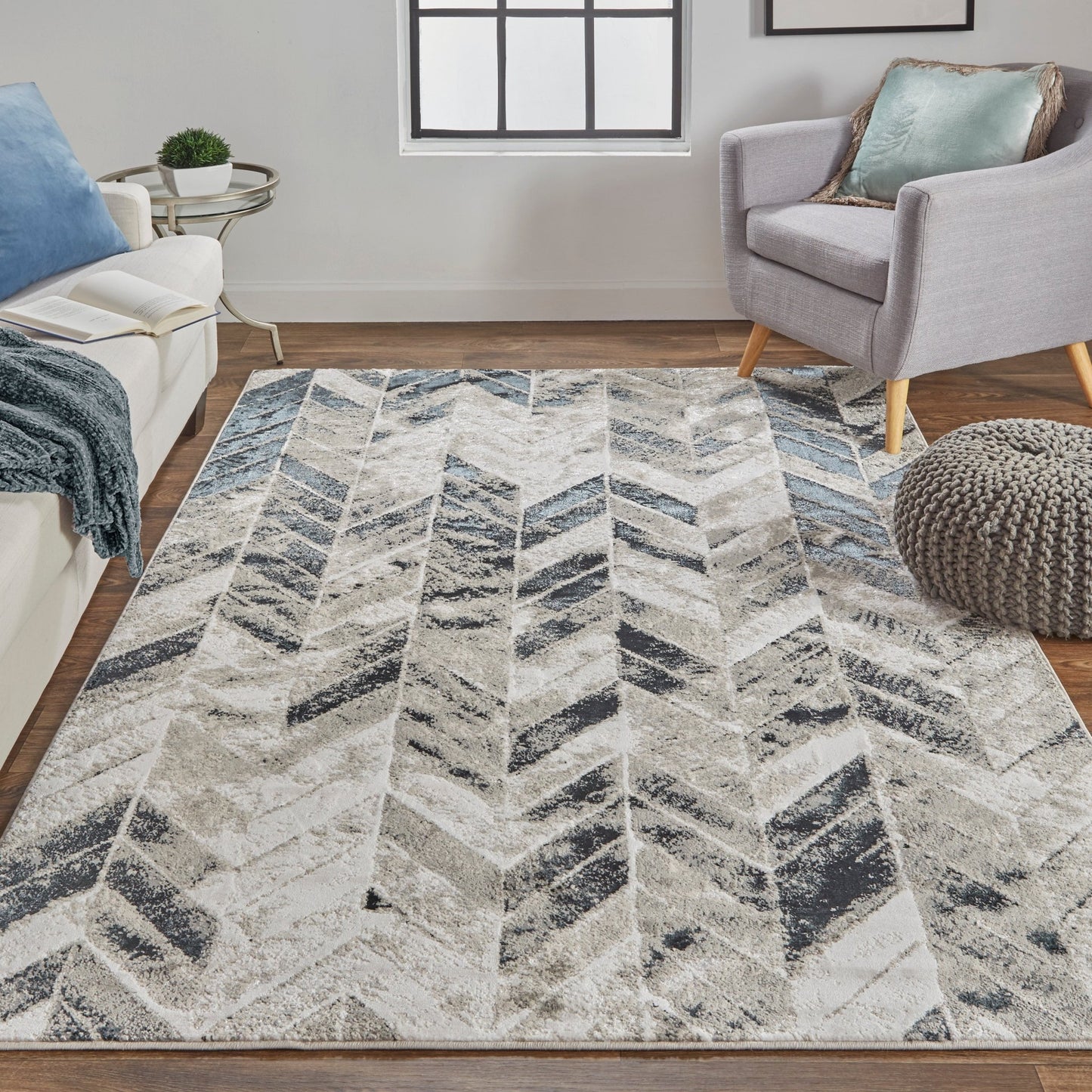 Feizy Micah 3048F Gray Silver Modern/Industrial Machine Woven Rug - Rugs - Feizy - Atlanta Designer Rugs