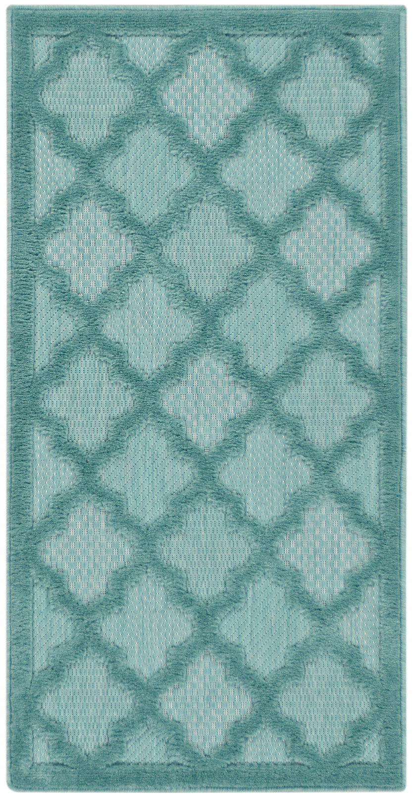 Nourison Home Easy Care NES01 Aqua Teal Contemporary Flat Weave Rug