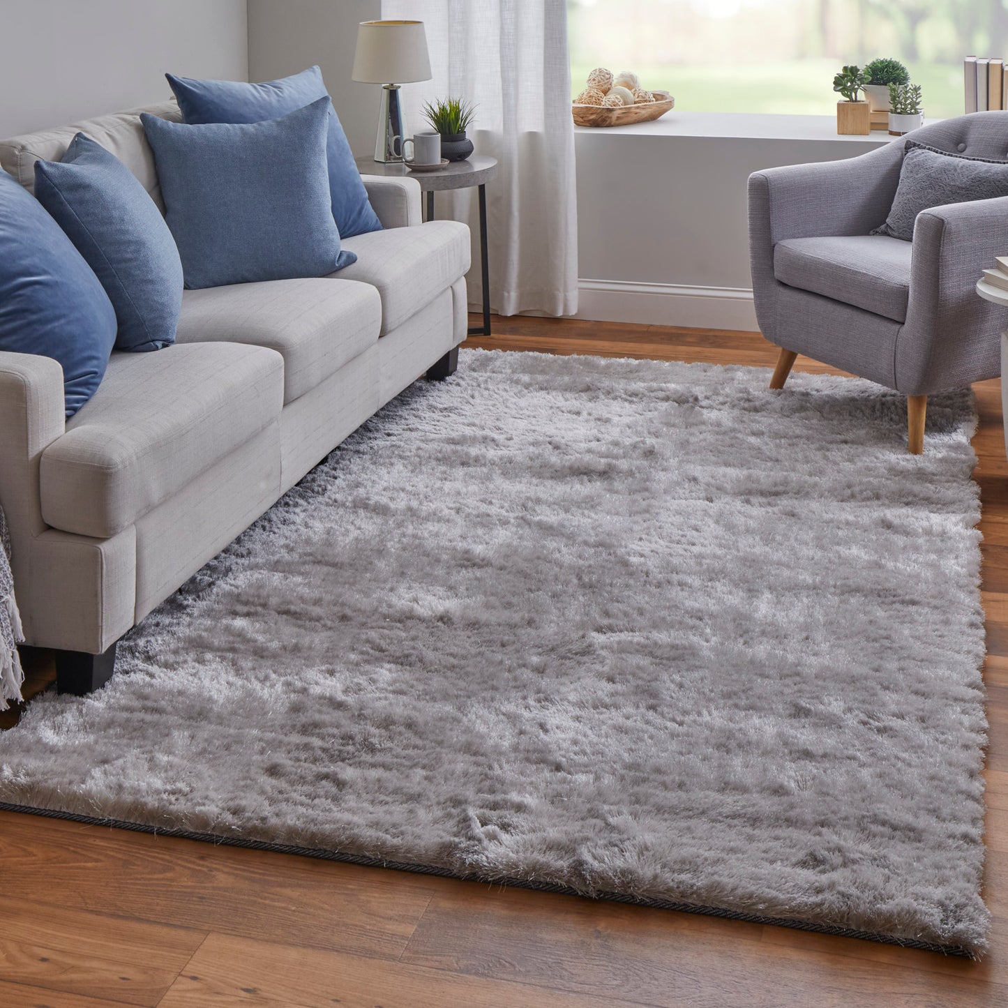 Feizy Indochine 4550F Platinum Transitional Hand Tufted Rug