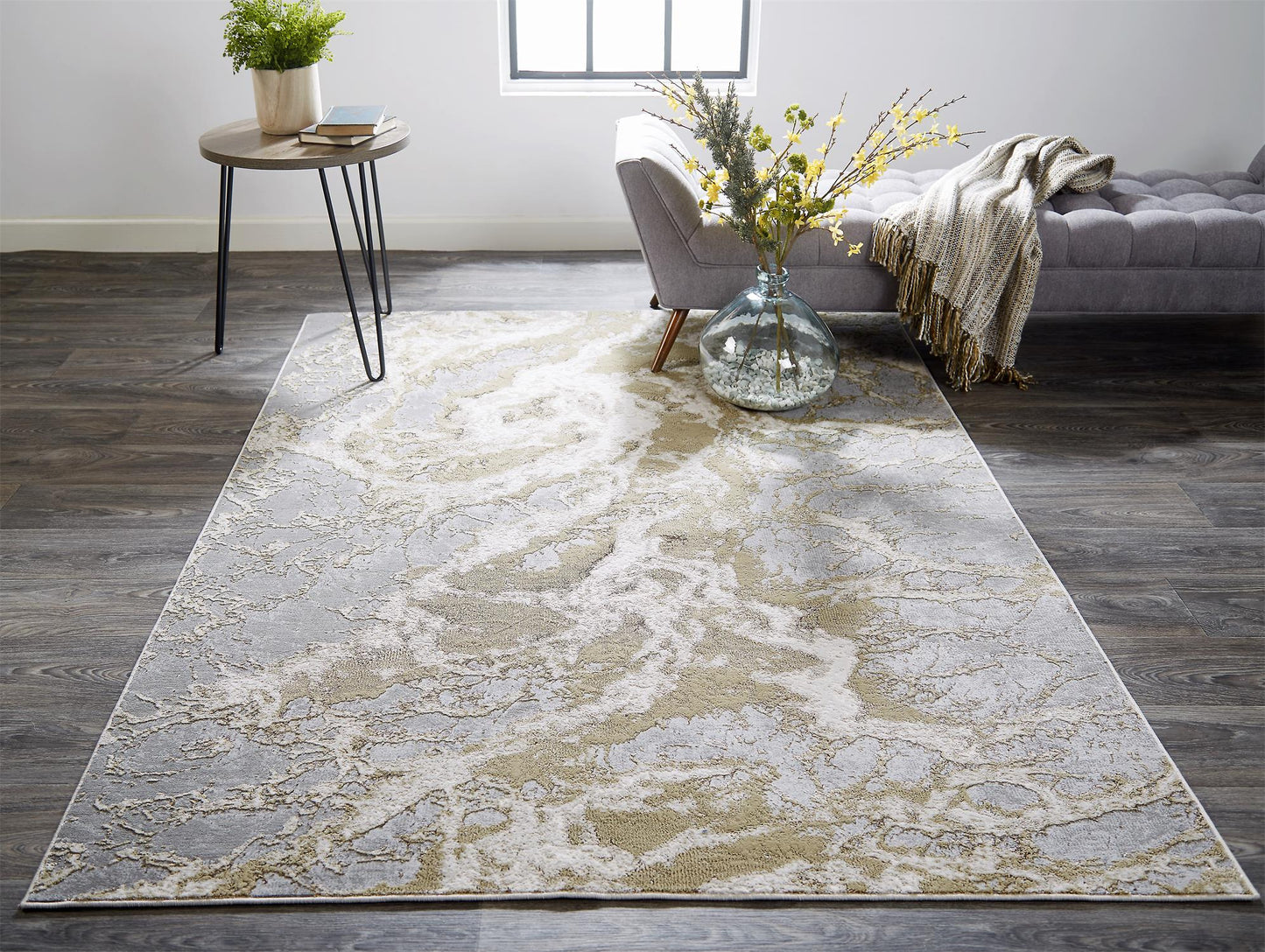 Feizy Aura 3563F Beige Gray Marble Machine Woven Rug - Rugs - Feizy - Atlanta Designer Rugs