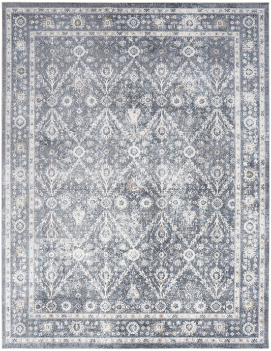 Nourison Home Astra Machine Washable ASW16 Dark Blue Traditional Machinemade Rug