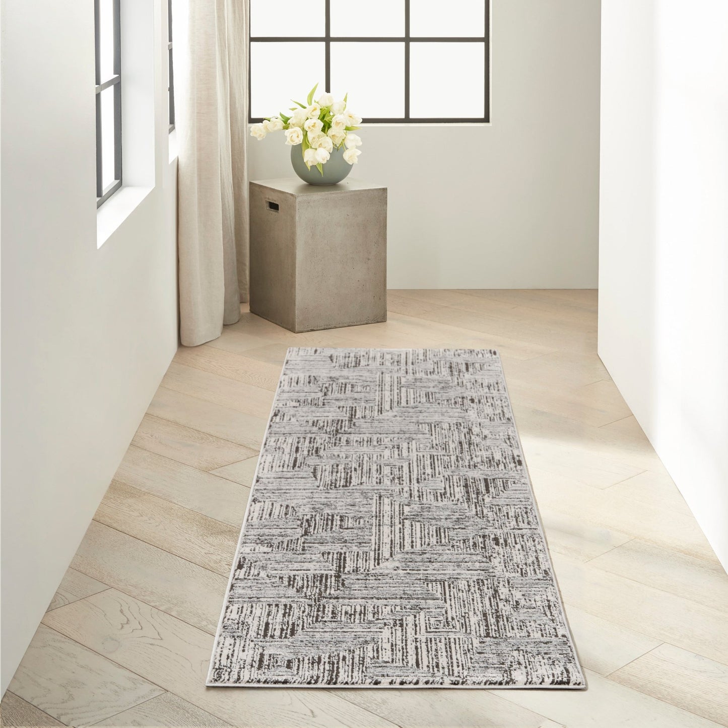 Calvin Klein CK024 Irradiant IRR01 Cream Black Contemporary Machinemade Rug - Rugs - Calvin Klein - Atlanta Designer Rugs