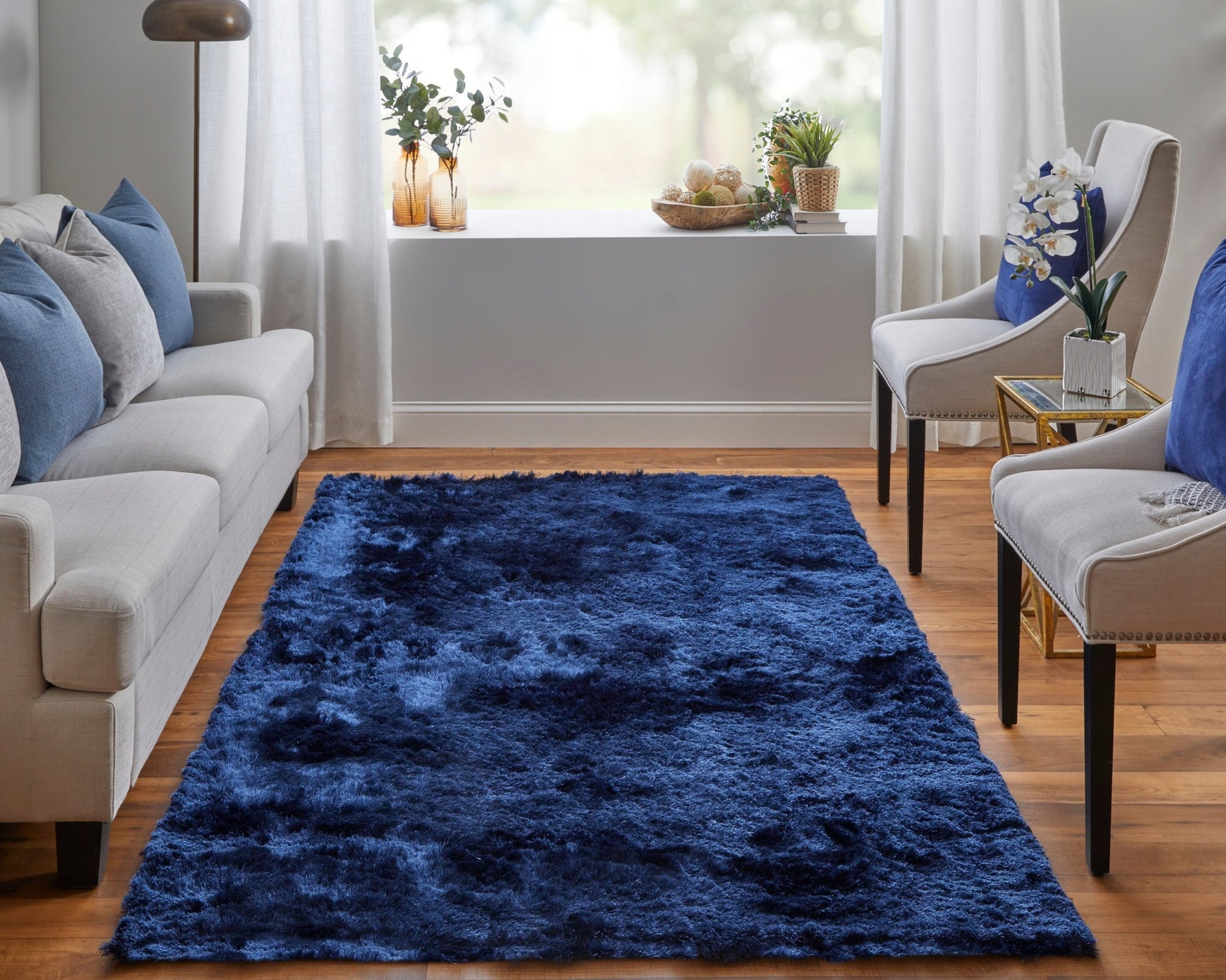 Feizy Indochine 4550F Dark Blue Transitional Hand Tufted Rug - Rugs - Feizy - Atlanta Designer Rugs