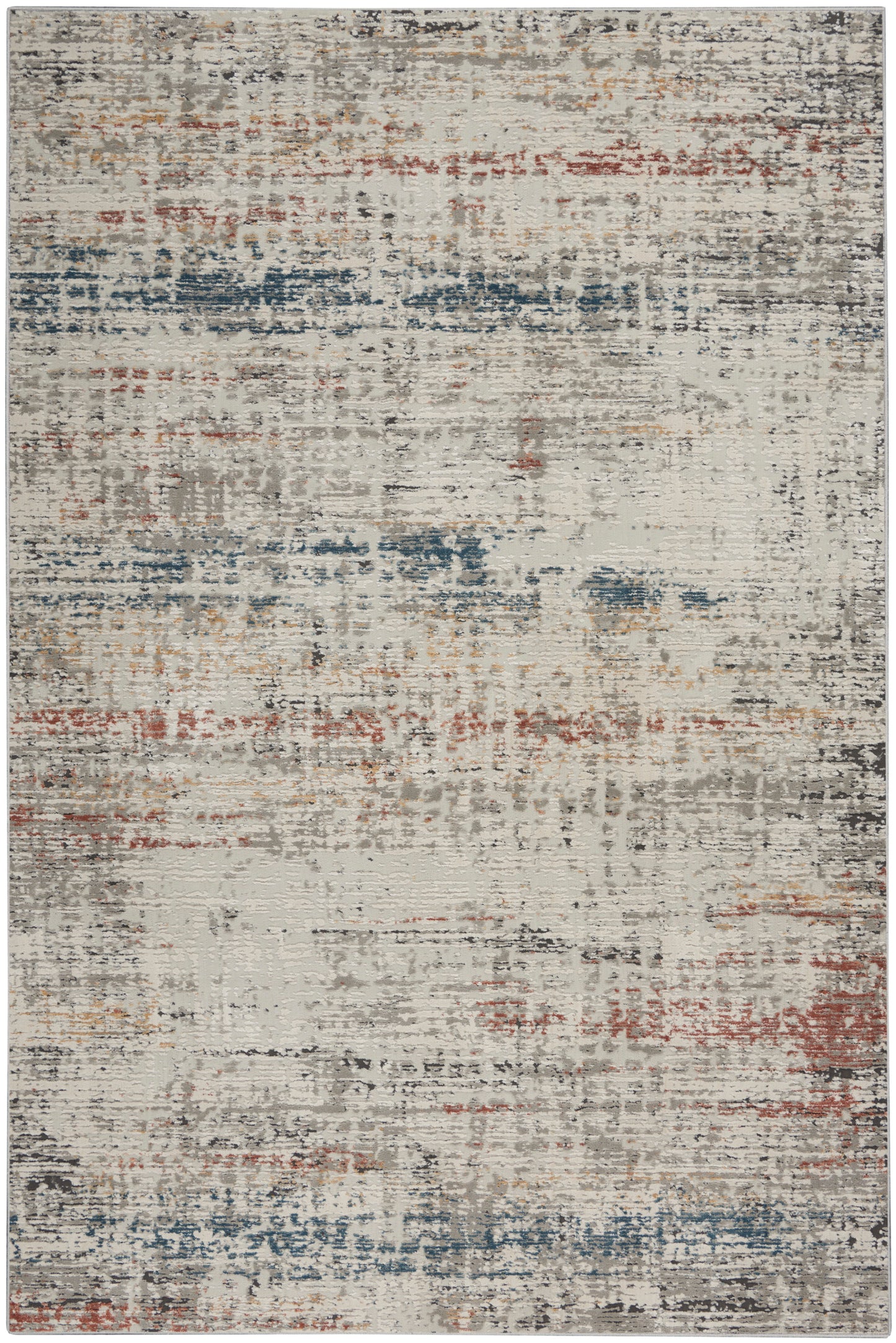 Nourison Home Rustic Textures RUS14 Light Grey Multi Contemporary Power-Loomed Rugs