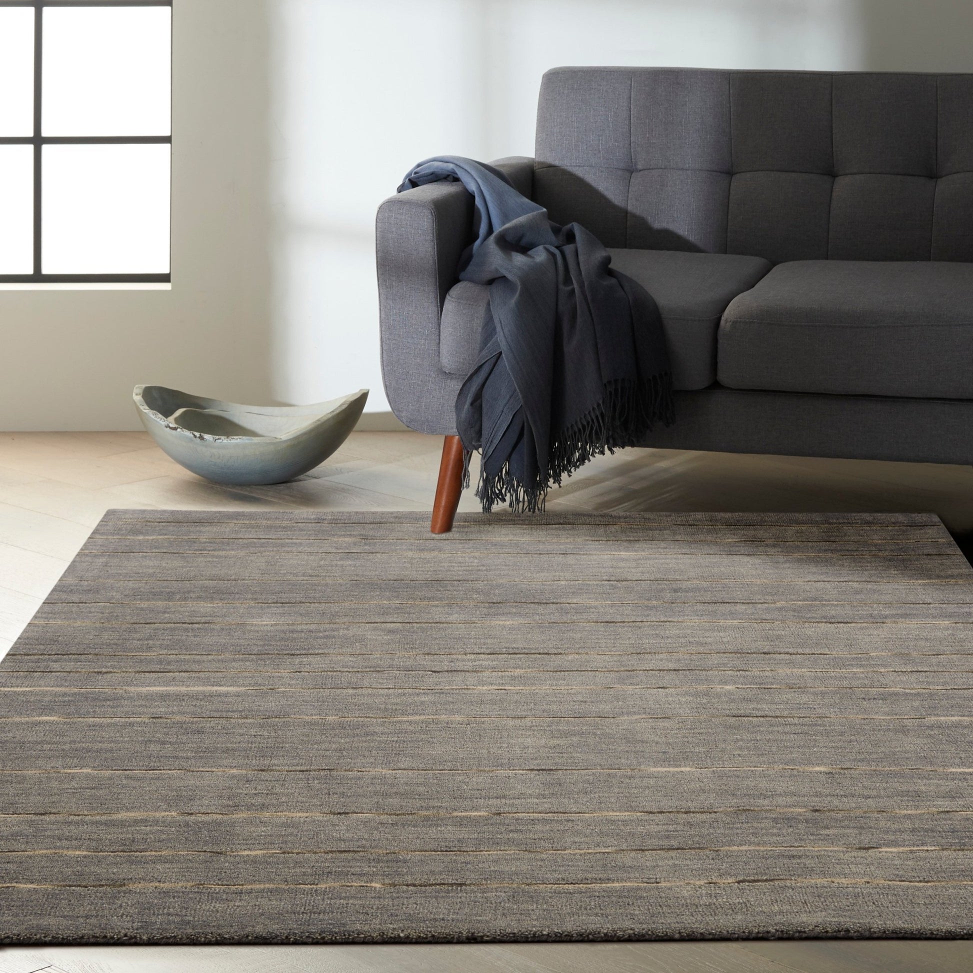 Calvin Klein Halo HAL01 Charcoal Contemporary Loom Rug - Rugs - Calvin Klein - Atlanta Designer Rugs