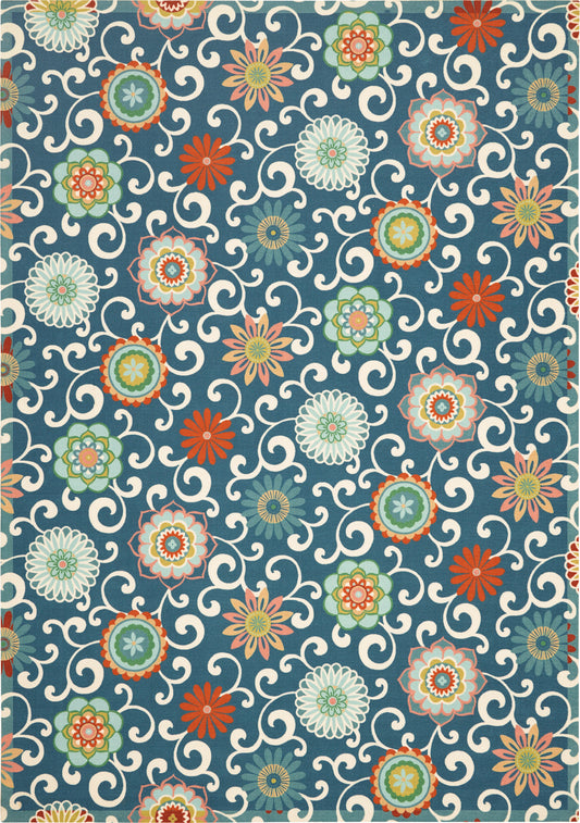 Waverly Sun N Shade  Blue Multicolor  Contemporary