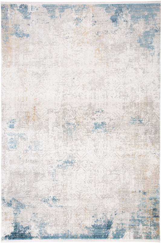 Feizy Cadiz 3889F Ivory Blue Modern/Industrial/Luxury & Gla Machine Woven Rug - Rugs - Feizy - Atlanta Designer Rugs