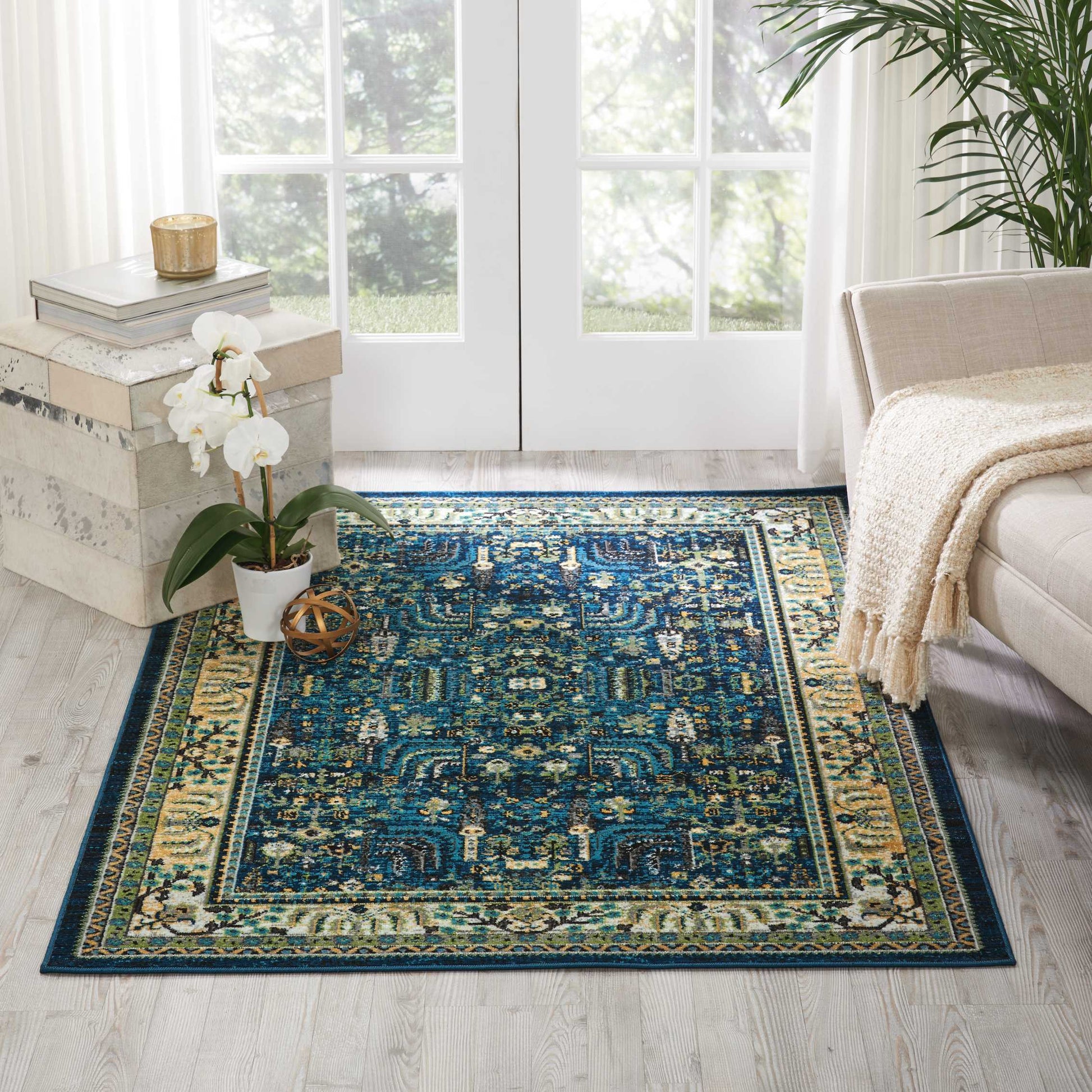 Nourison Home Aria  Teal  Traditional