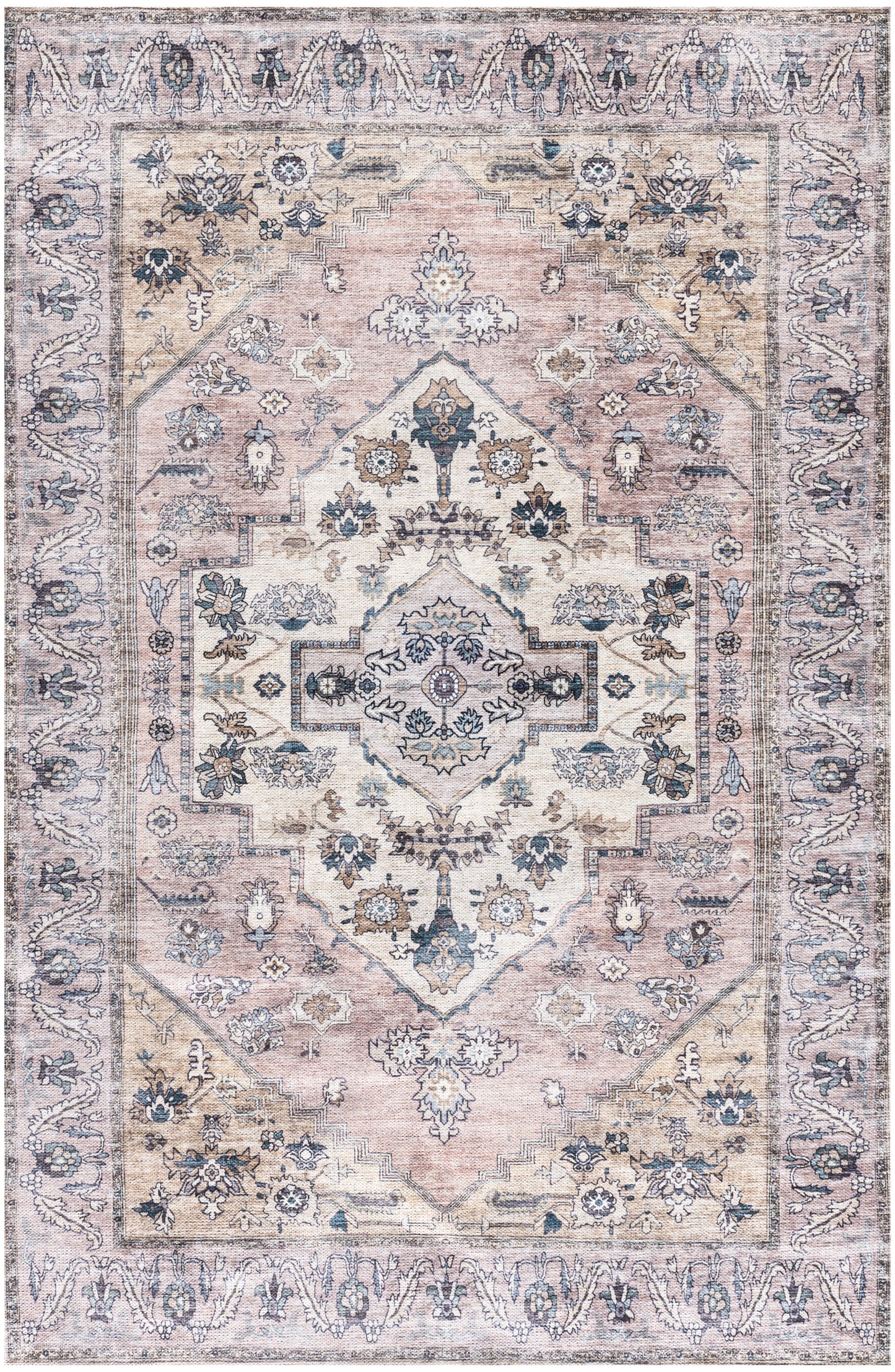 Nourison Home Grand Washables GRW03 Blush Traditional Power-Loomed Rug