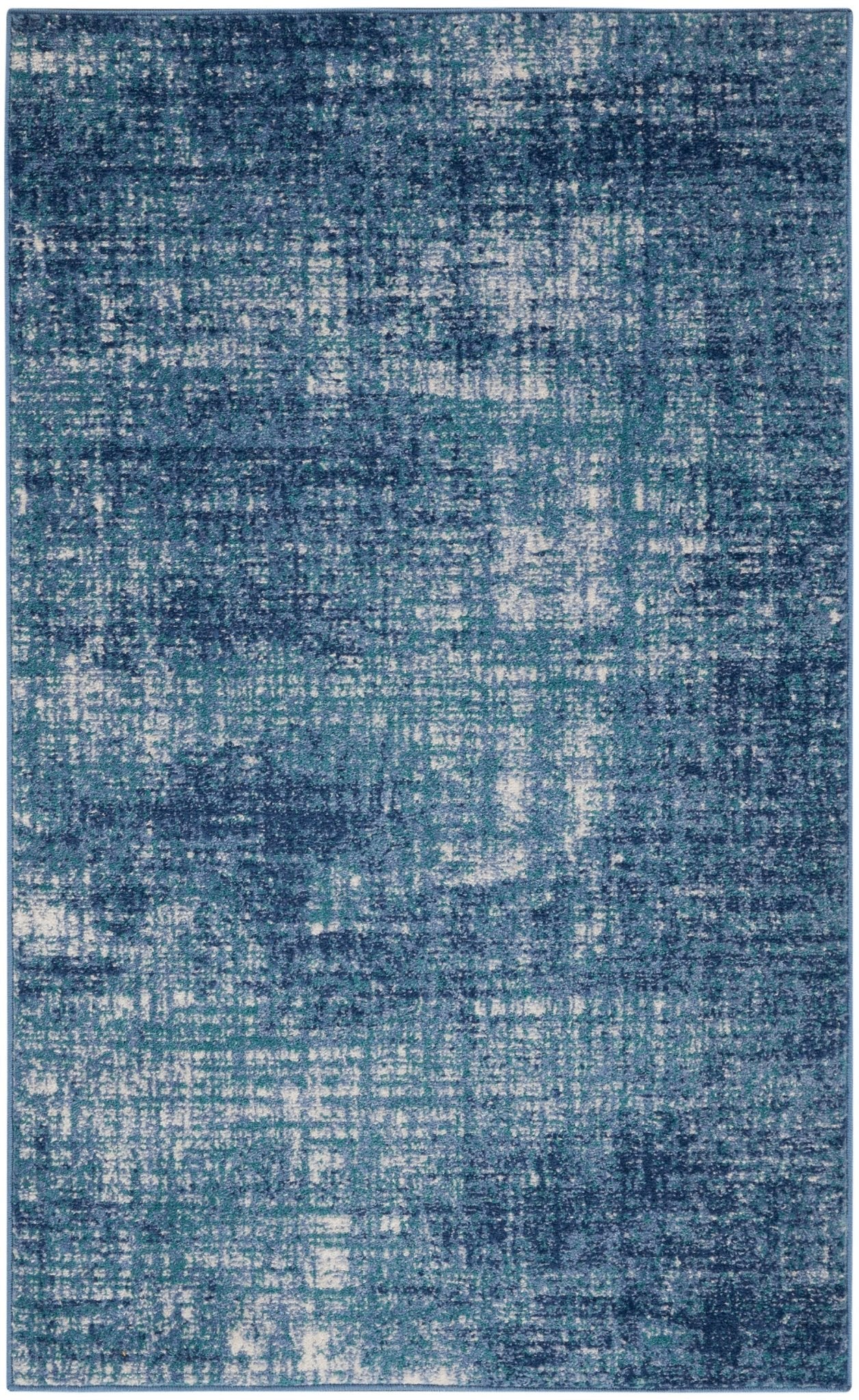 Calvin Klein River Flow RFV02 Teal Ivory Blue Contemporary Machinemade Rug - Rugs - Calvin Klein - Atlanta Designer Rugs