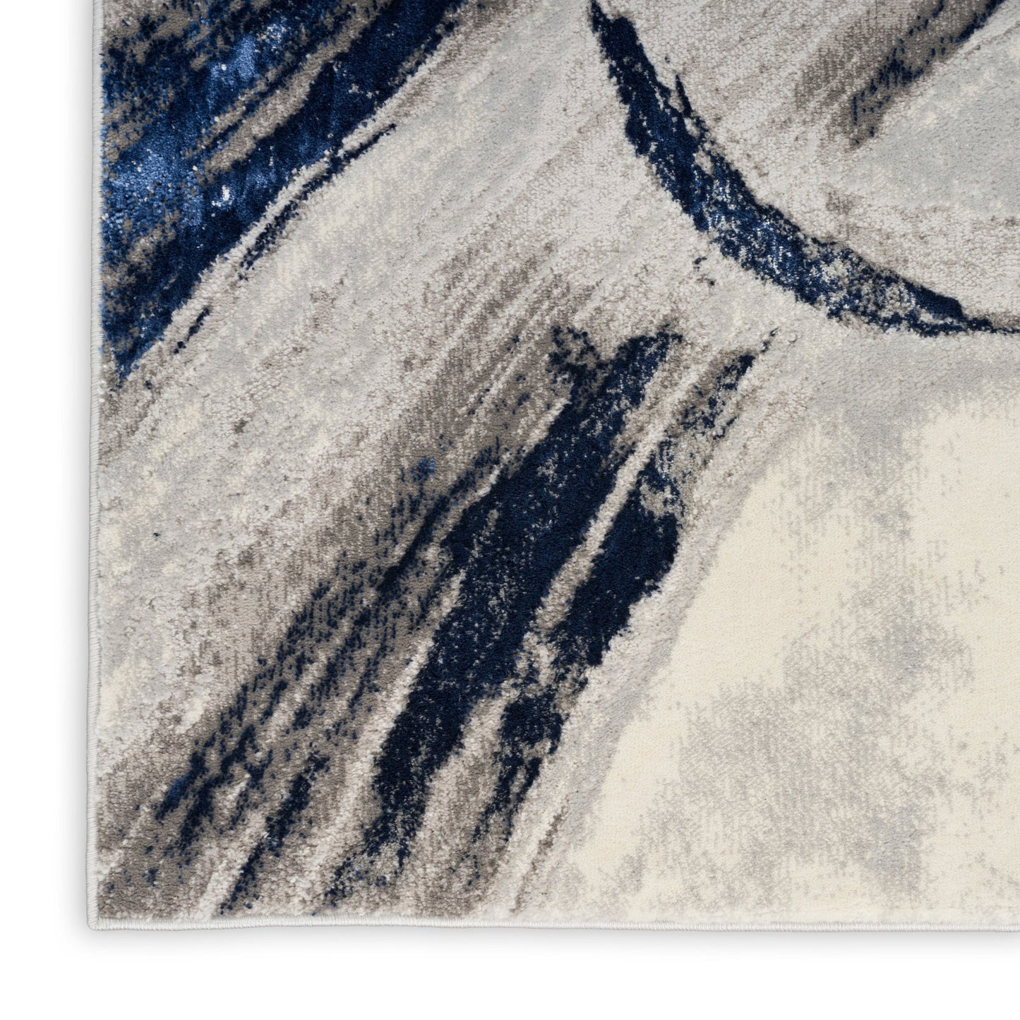 Inspire Me! Home Décor Brushstrokes BSK02 Grey Navy Contemporary Machinemade Rug - Rugs - Inspire Me! Home Décor - Atlanta Designer Rugs