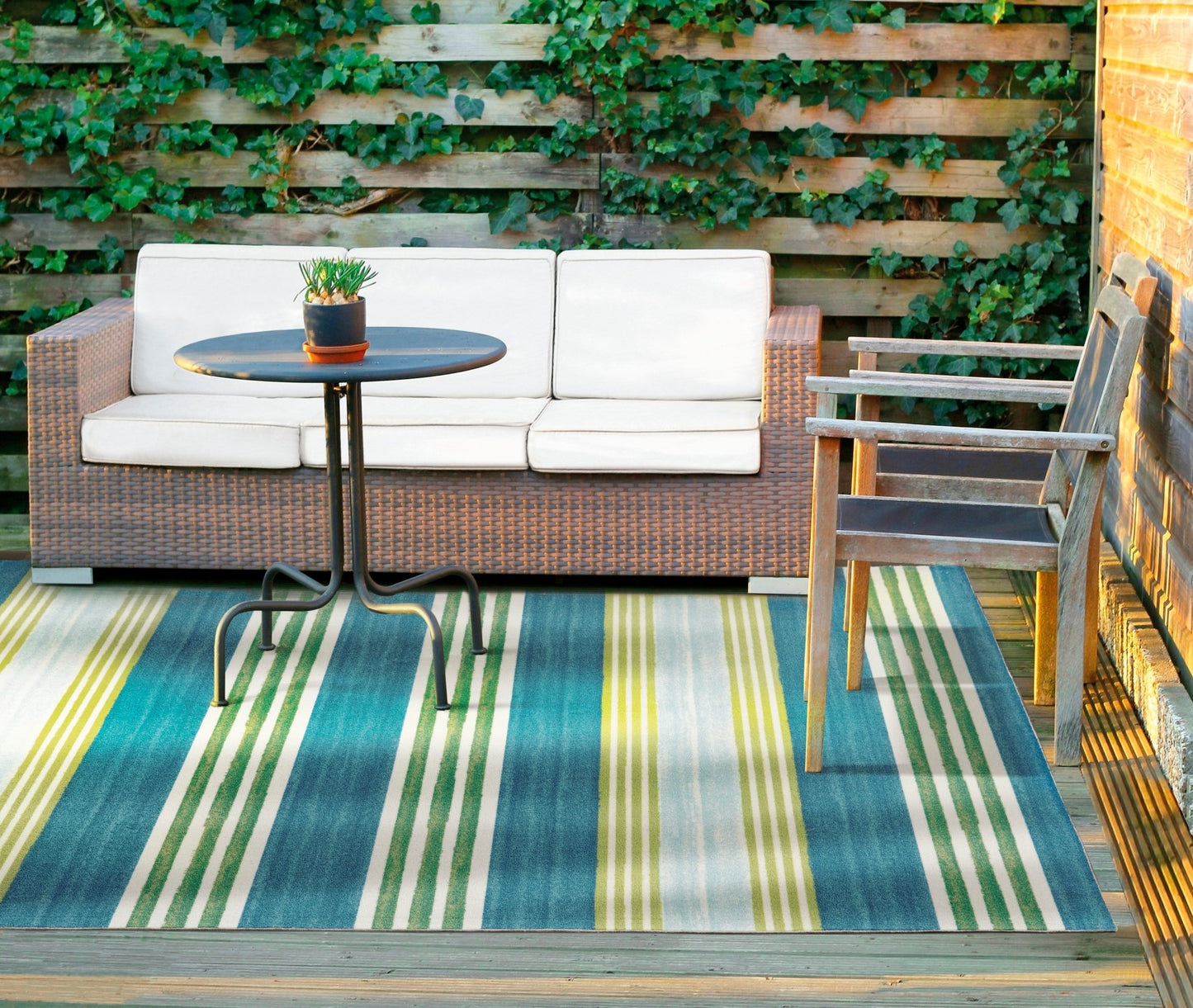 Waverly Sun N Shade SND71 Green Teal Contemporary Machinemade Rug - Rugs - Waverly - Atlanta Designer Rugs