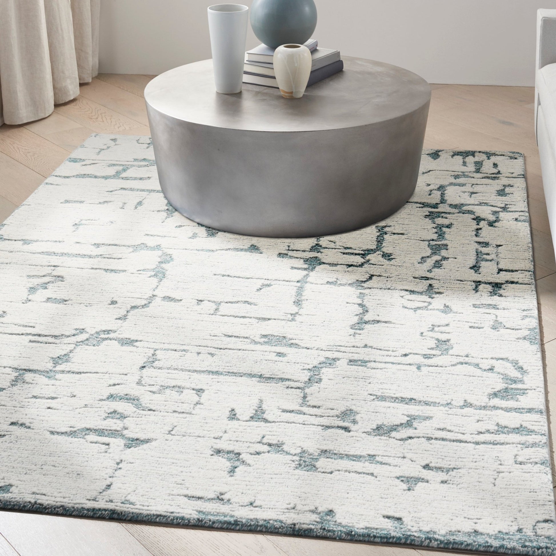 Calvin Klein CK009 Sculptural SCL01 Teal Contemporary Tufted Rug - Rugs - Calvin Klein - Atlanta Designer Rugs