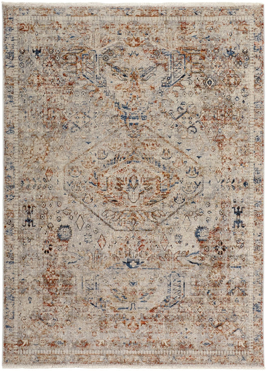 Feizy Kaia 39GJF Gray Multi Medallion Machine Woven Rug - Rugs - Feizy - Atlanta Designer Rugs