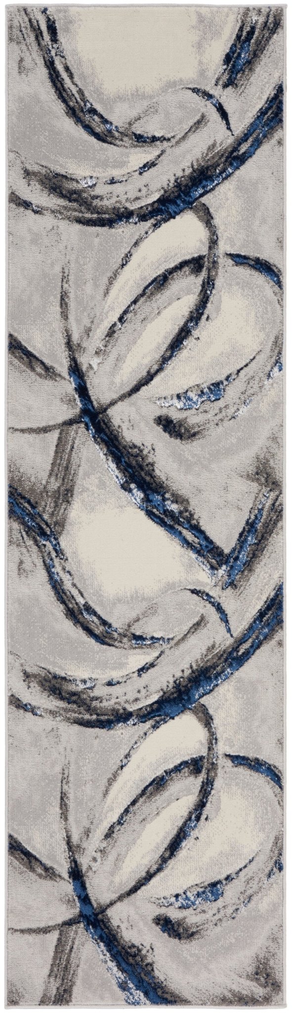 Inspire Me! Home Décor Brushstrokes BSK02 Grey Navy Contemporary Machinemade Rug - Rugs - Inspire Me! Home Décor - Atlanta Designer Rugs