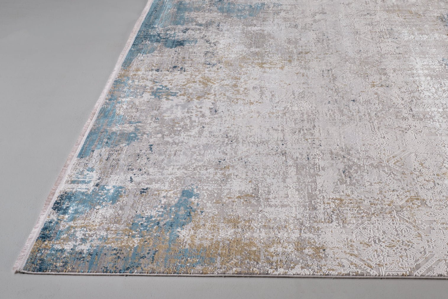 Feizy Cadiz 3889F Ivory Blue Modern/Industrial/Luxury & Gla Machine Woven Rug - Rugs - Feizy - Atlanta Designer Rugs