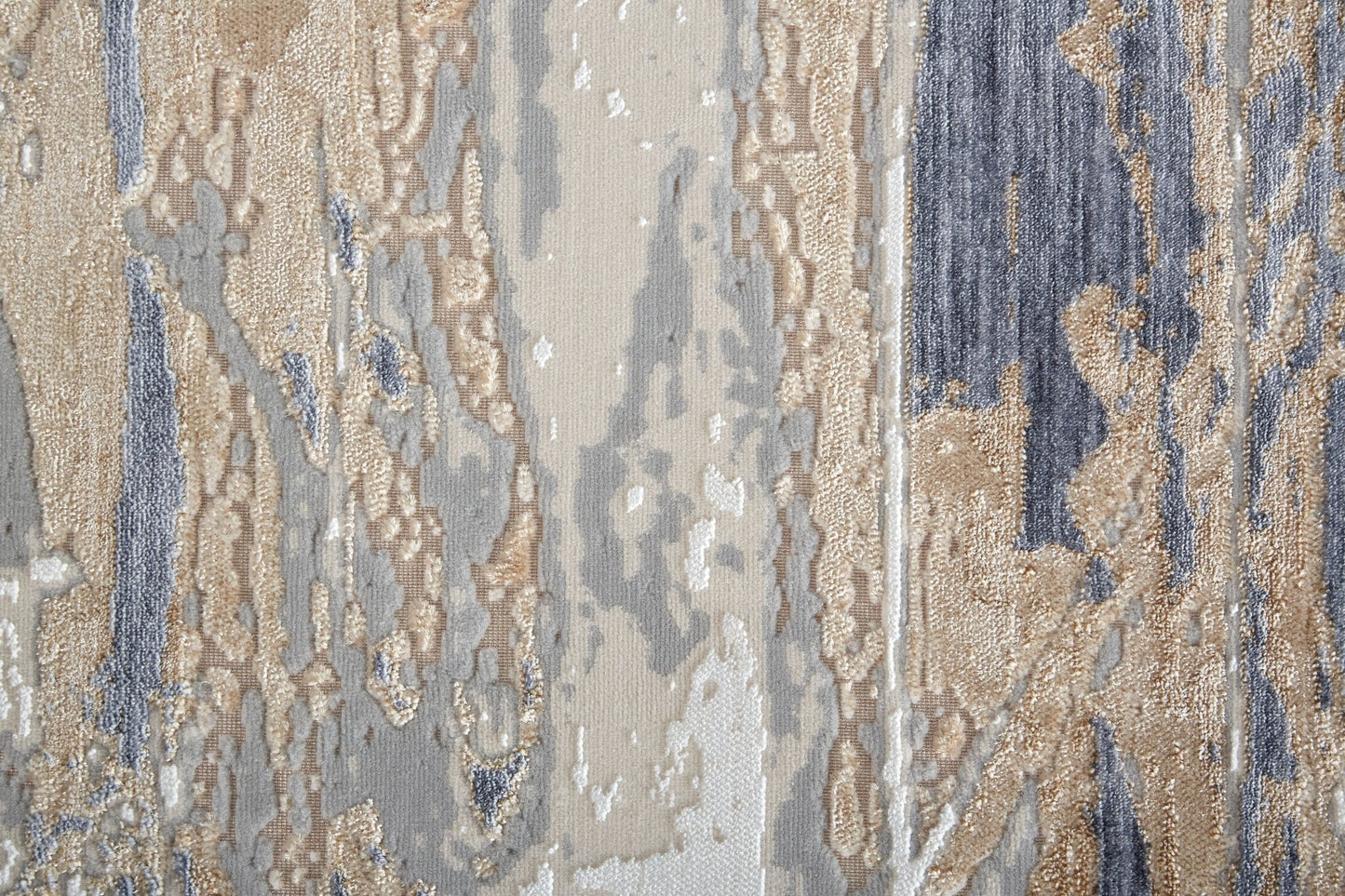 Feizy Laina 39G5F Beige Blue Abstract Machine Woven Rug - Rugs - Feizy - Atlanta Designer Rugs