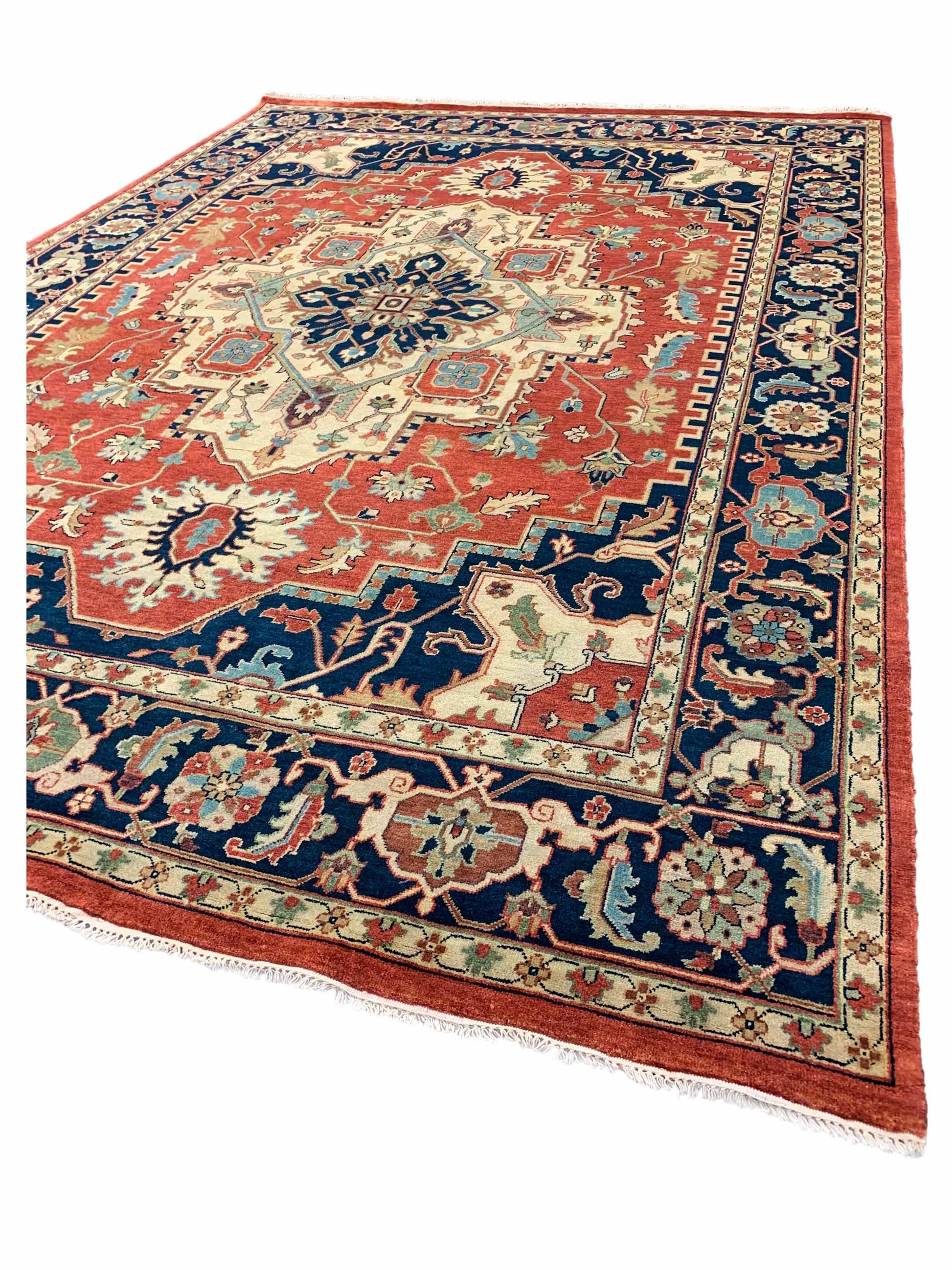 Artisan Helena Rust Blue Traditional Knotted Rug - Rugs - Artisan - Atlanta Designer Rugs