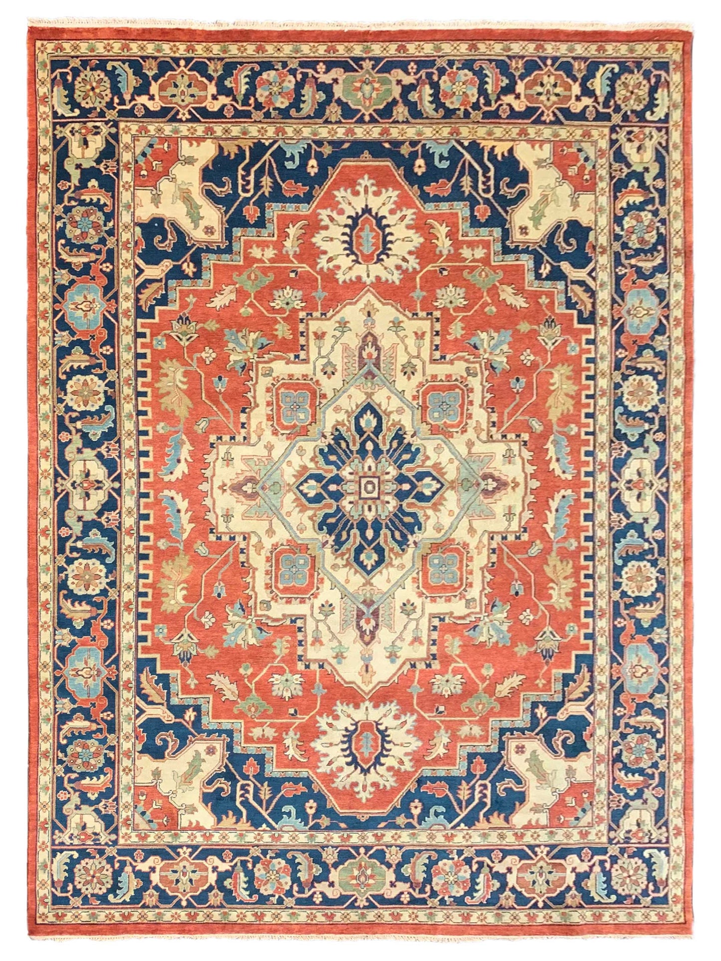 Artisan Helena Rust Blue Traditional Knotted Rug - Rugs - Artisan - Atlanta Designer Rugs