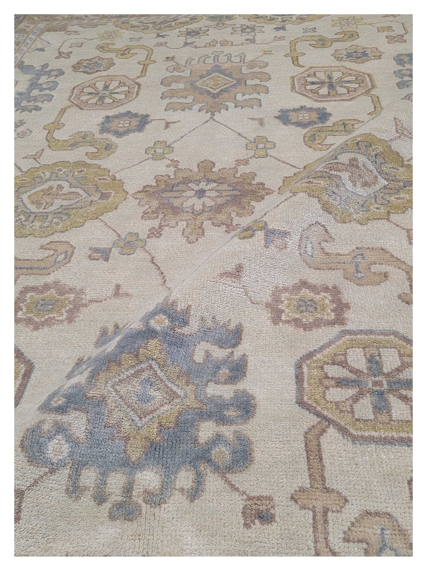 Artisan Uma Beige Md.Blue Traditional Knotted Rug - Rugs - Artisan - Atlanta Designer Rugs