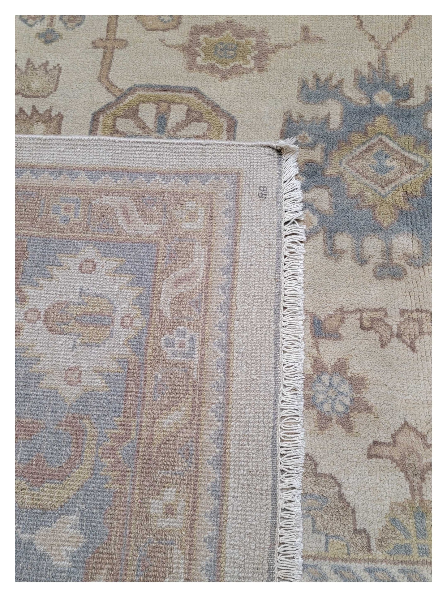 Artisan Uma Beige Md.Blue Traditional Knotted Rug - Rugs - Artisan - Atlanta Designer Rugs