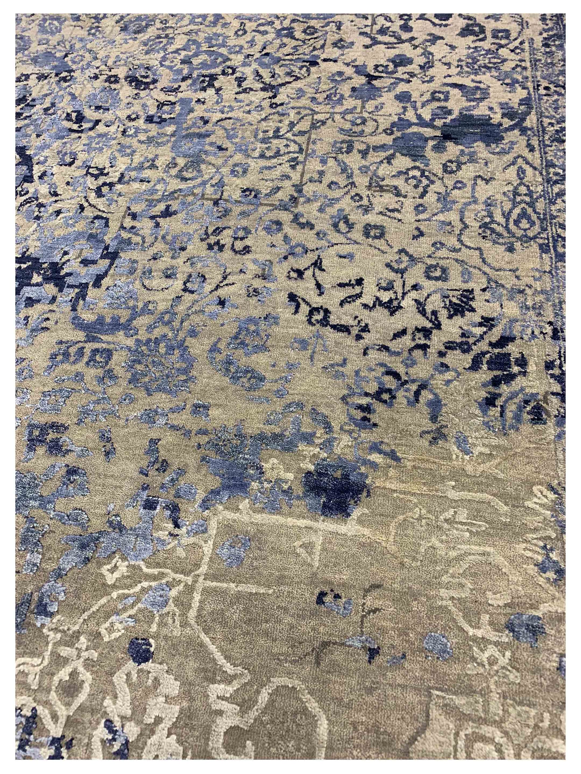 Artisan Reese Silver InkBlue Transitional Knotted Rug - Rugs - Artisan - Atlanta Designer Rugs