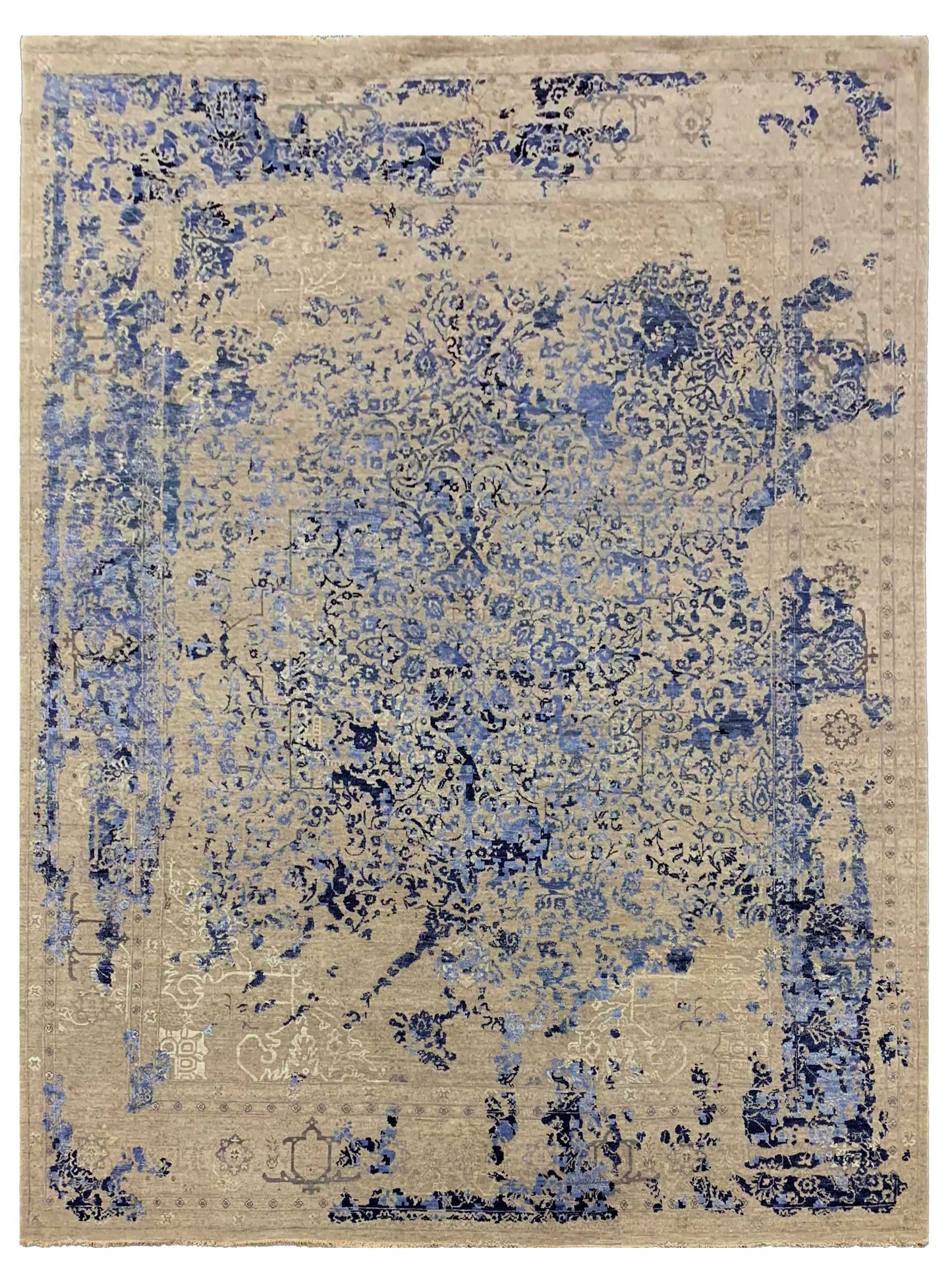 Artisan Reese Silver InkBlue Transitional Knotted Rug - Rugs - Artisan - Atlanta Designer Rugs